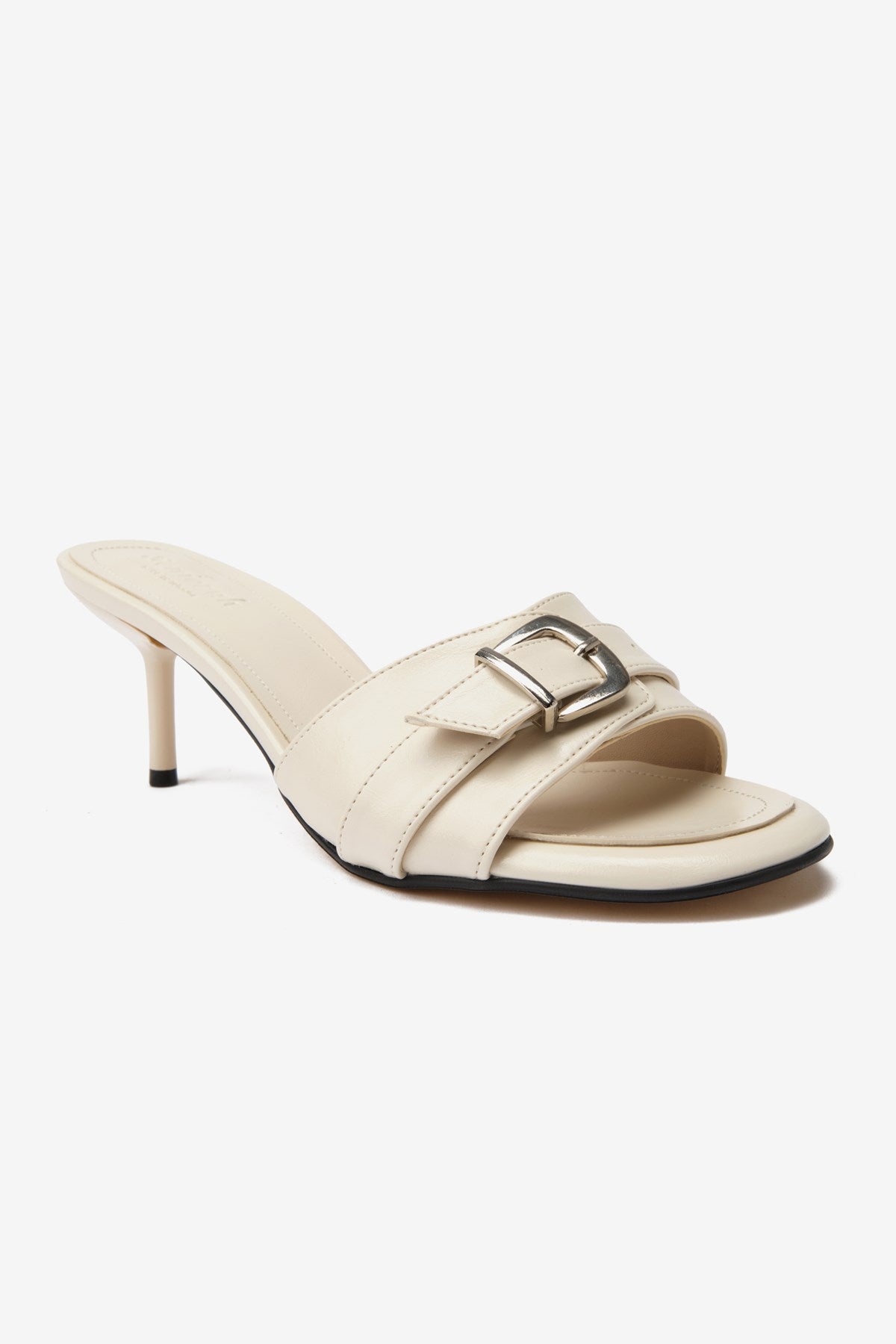 Kallia Krem Rugan Toka Detaylı Topuklu Kadın Terlik