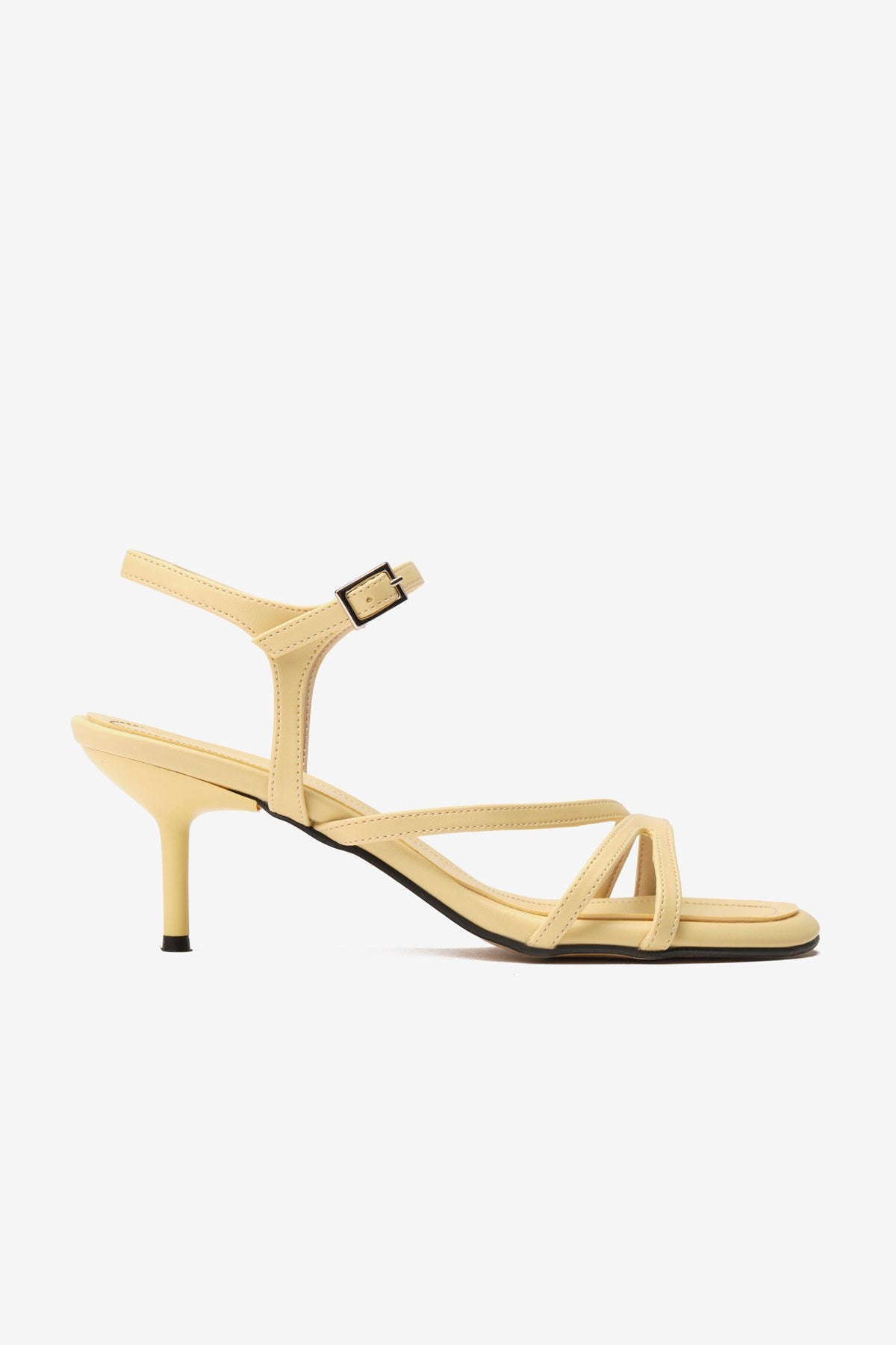 Nerissa Sarı Cilt İnce Bantlı Kadın Topuklu Ayakkabı
