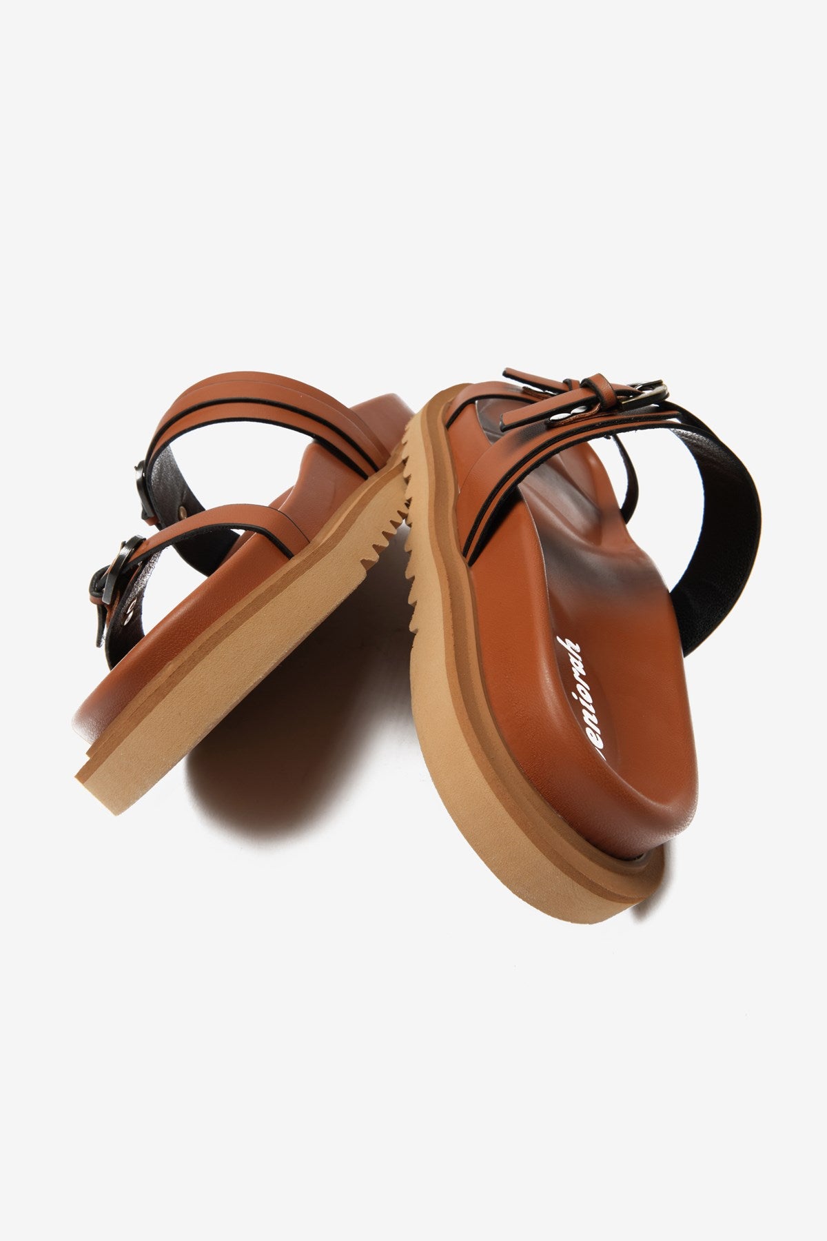 Twin Taba Cilt İnce Çift Bantlı Kadın Terlik