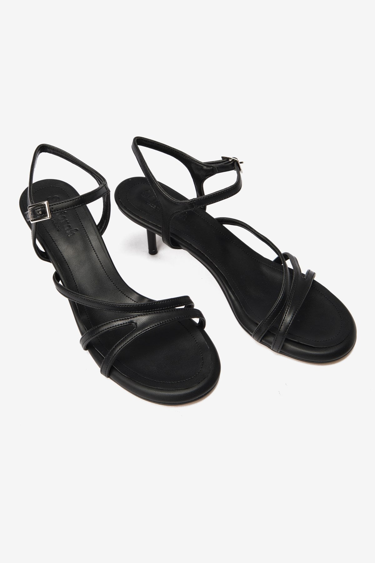Nerissa Siyah Cilt İnce Bantlı Kadın Topuklu Ayakkabı