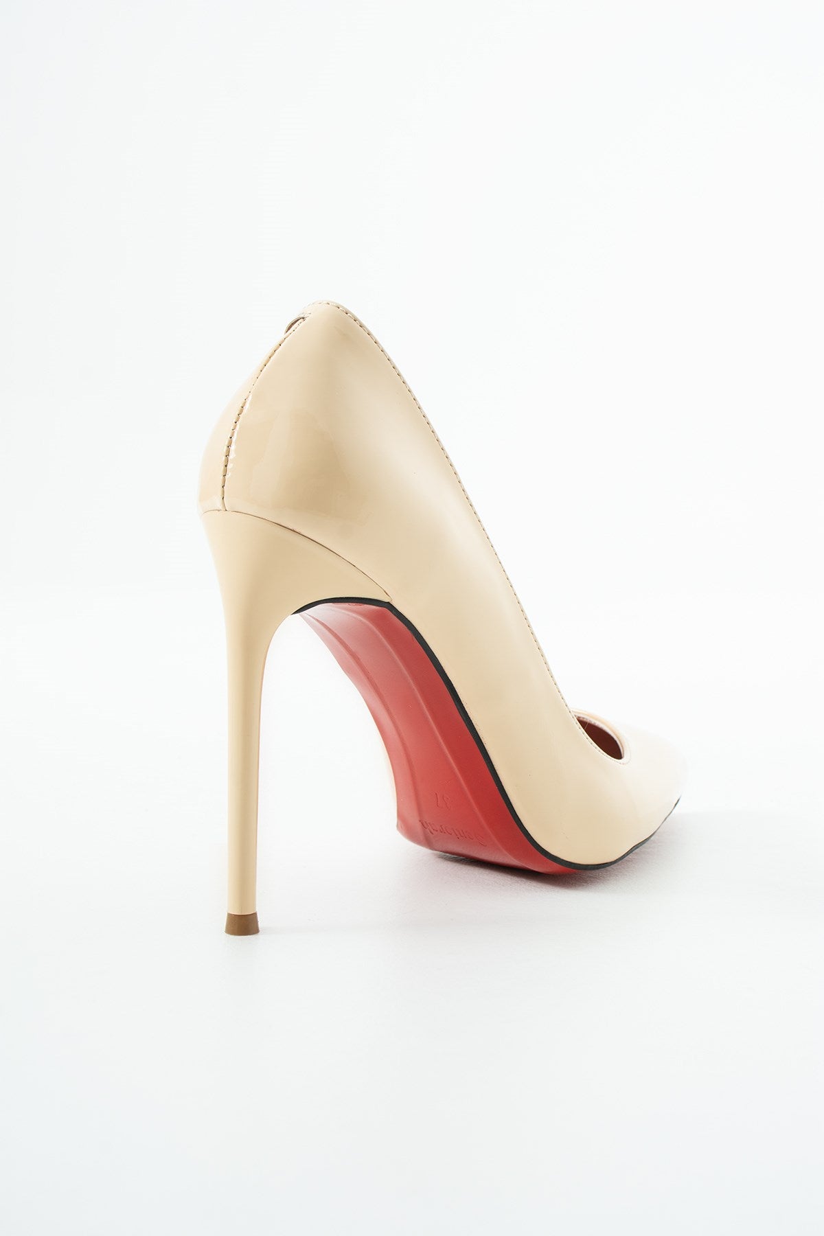Minimalist Bej Rugan Yüksek İnce Topuklu Kadın Stiletto
