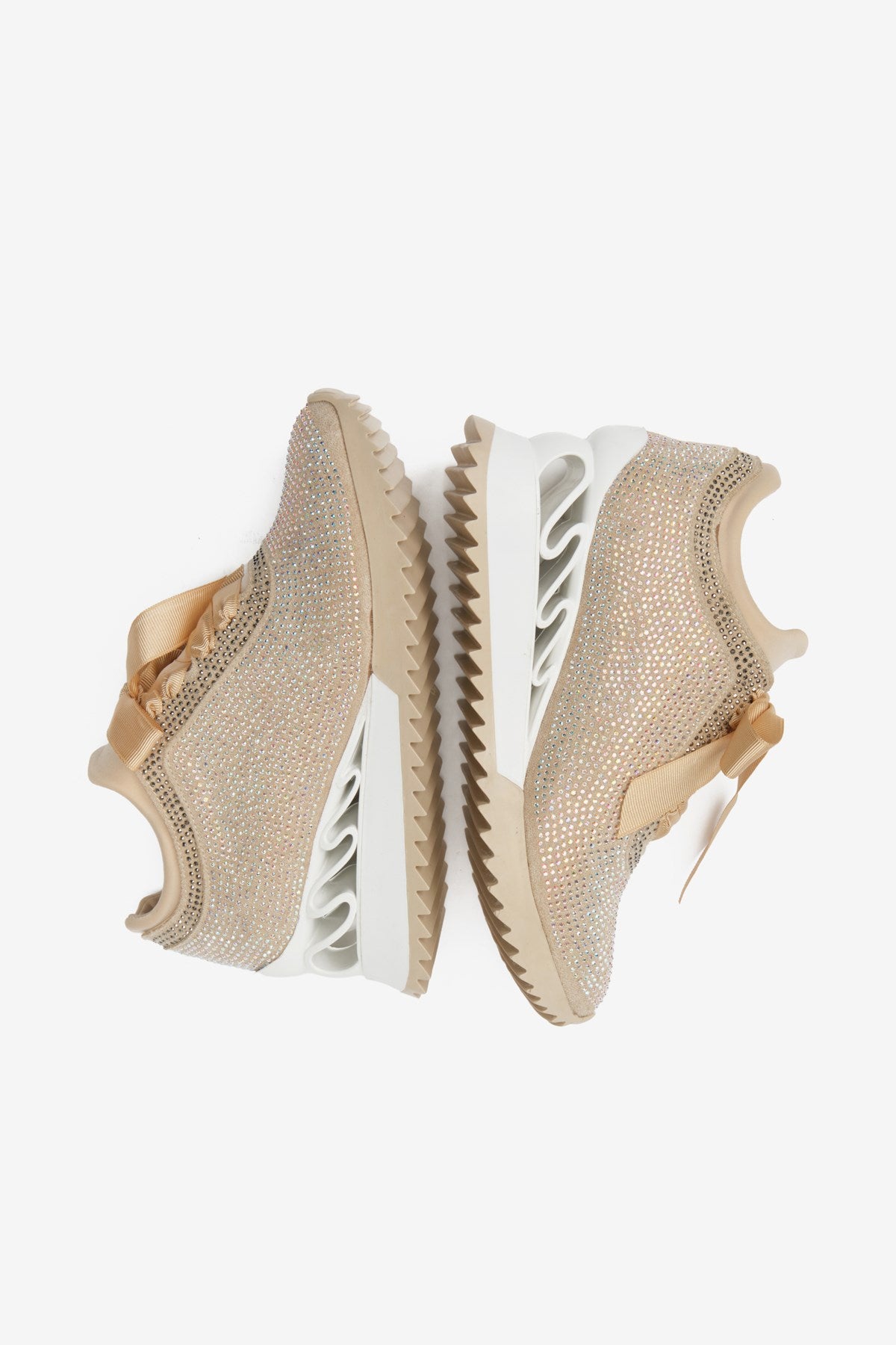 Zenna Yüksek Taban Bej Süet Kadın Spor Ayakkabı