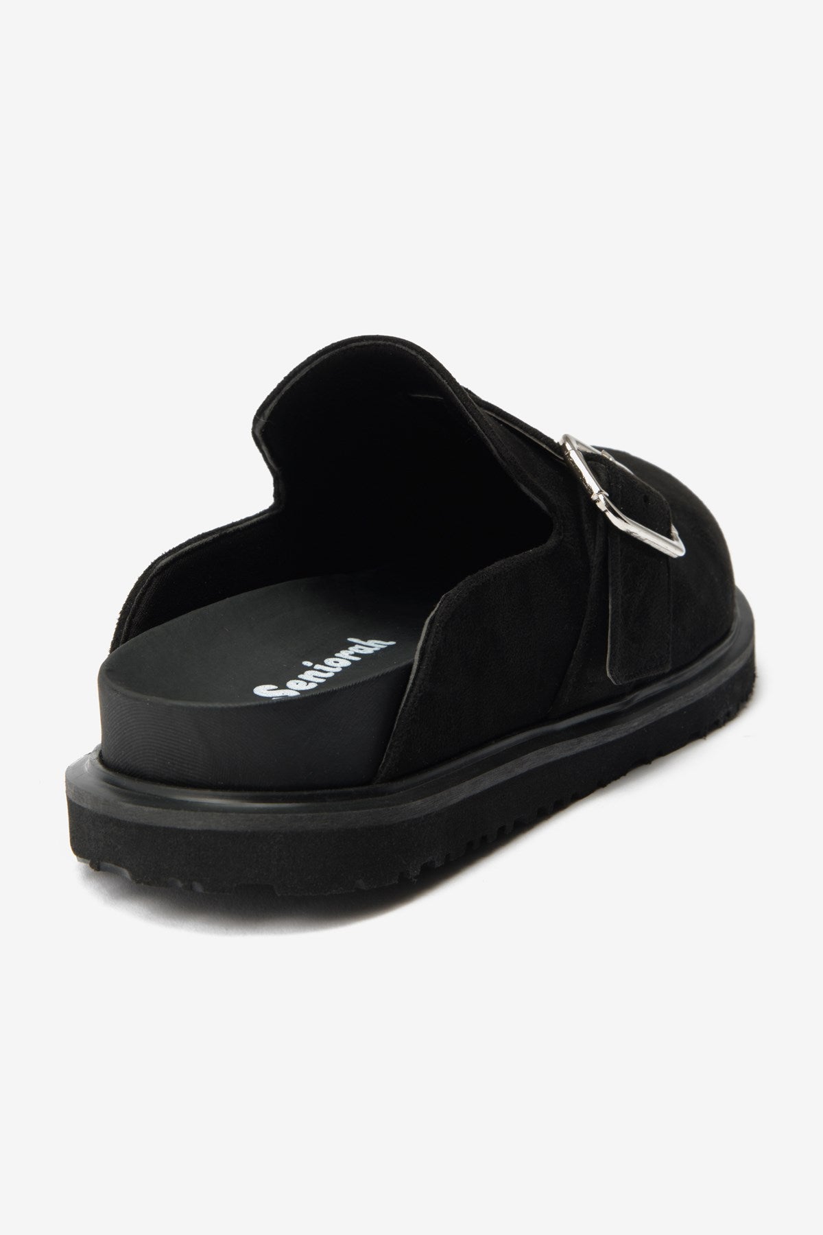 Siyah Süet Sabo Kadın Mantar Terlik