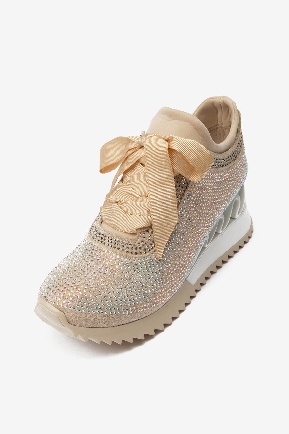 Zenna Yüksek Taban Bej Süet Kadın Spor Ayakkabı