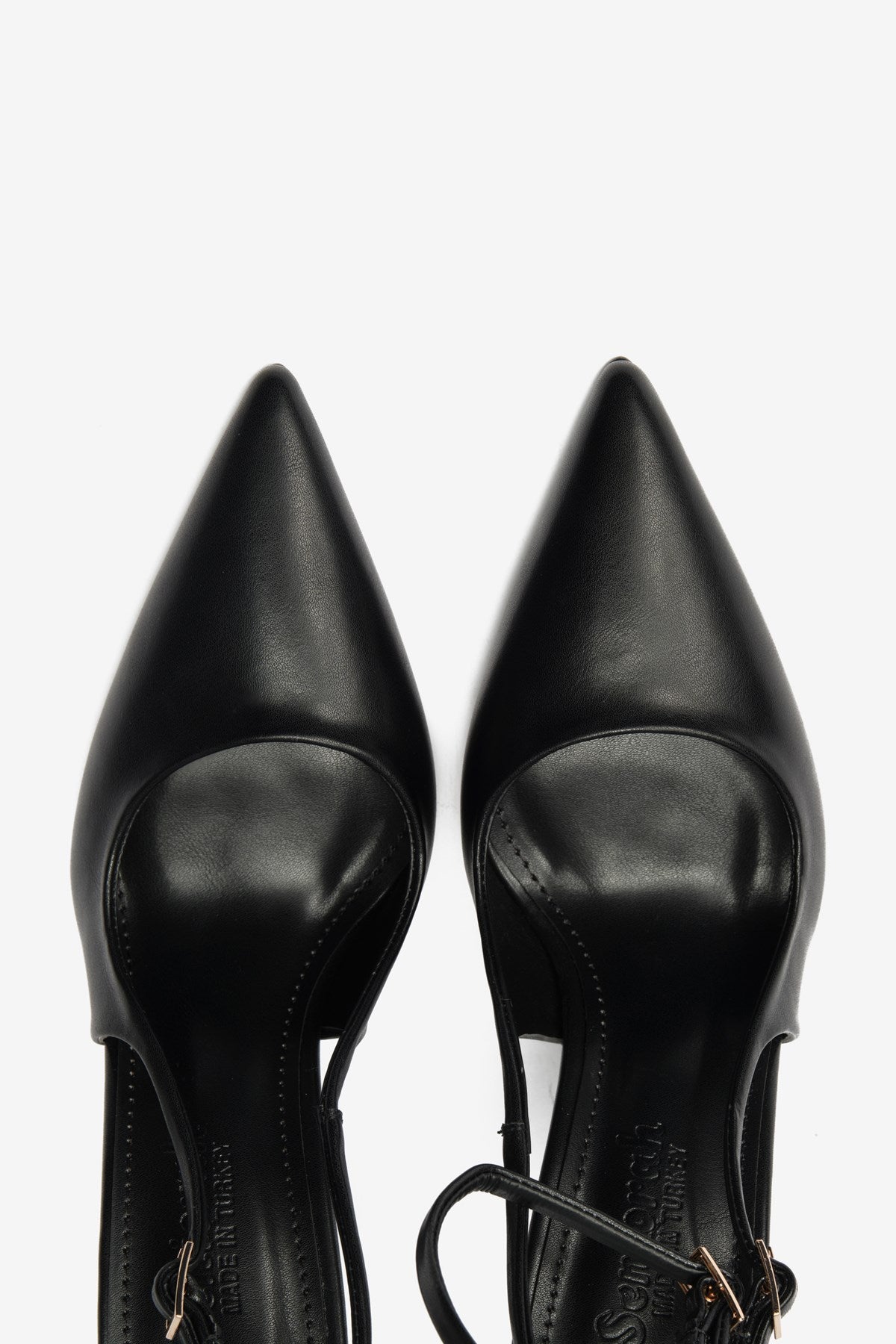 Siyah Cilt Bilek Bağlı Kadın Topuklu Ayakkabı