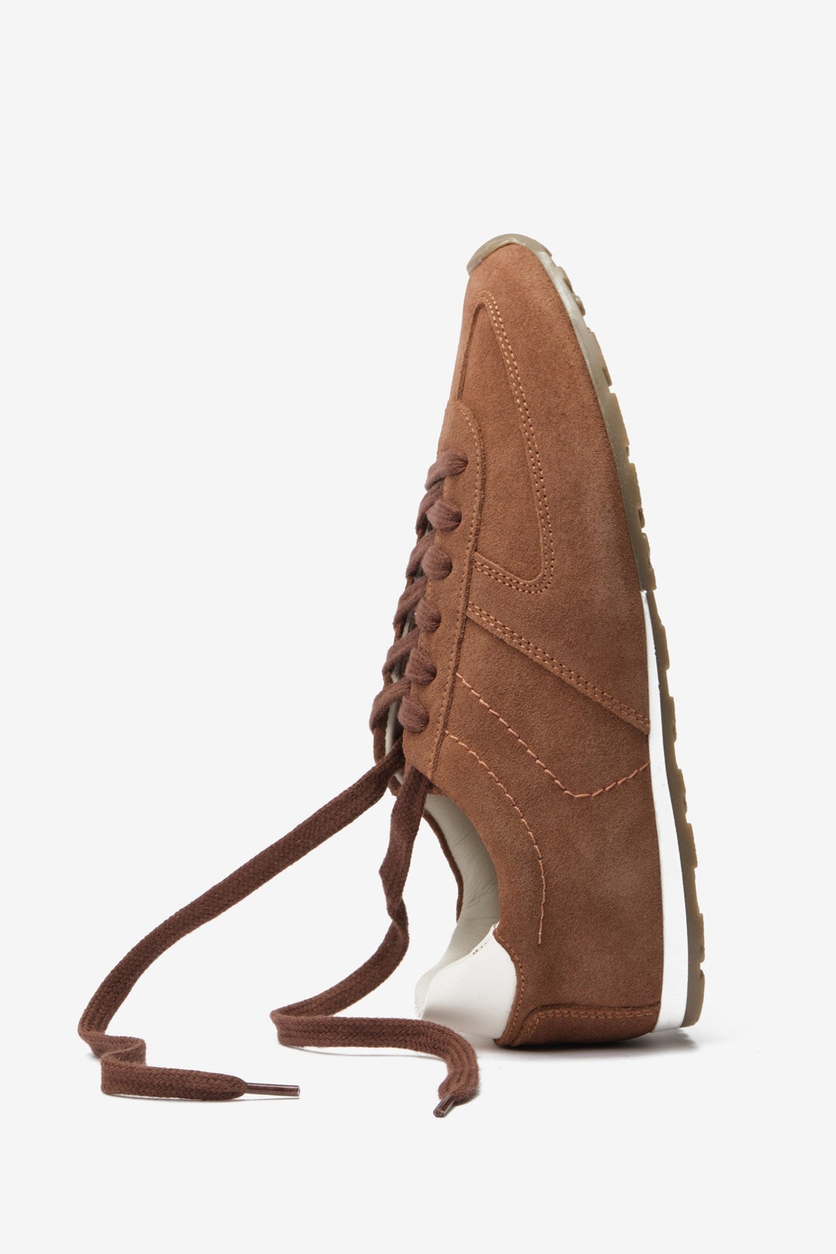 Taba Gerçek Deri Süet Kadın Spor Ayakkabı