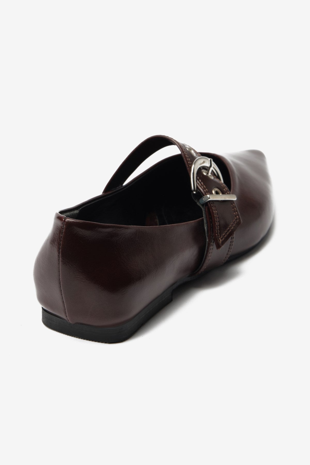 Bordo Rugan Toka Detaylı Sivri Burun Kadın Babet