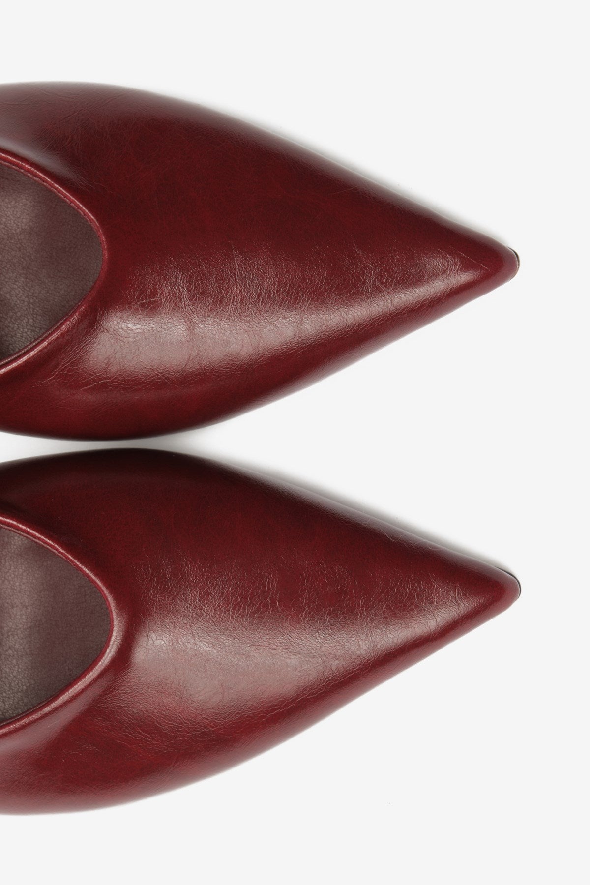 Vexta Bordo Cilt Sivri Burun Arkası Açık Kadın Topuklu Ayakkabı