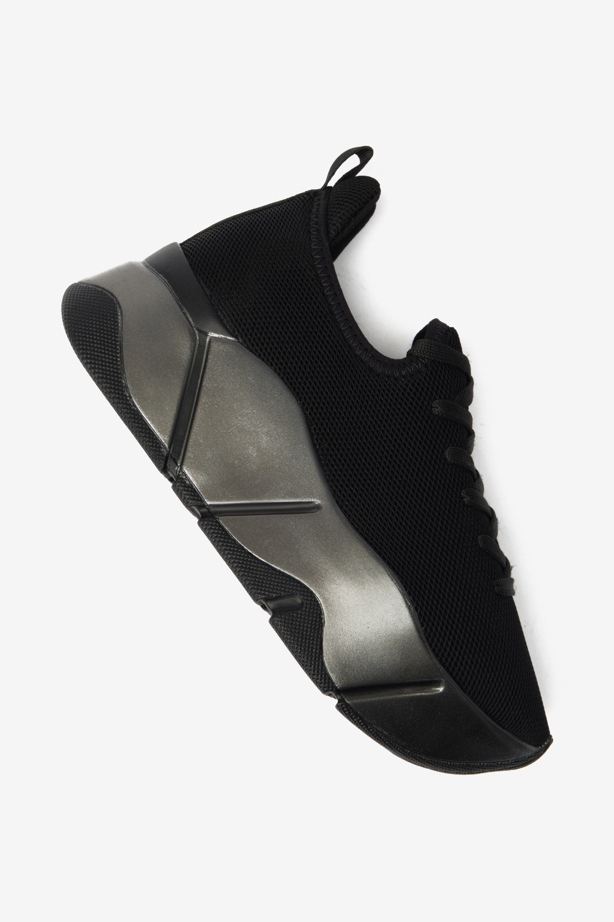 İrene Siyah-Platin Streç File Kadın Spor Ayakkabı