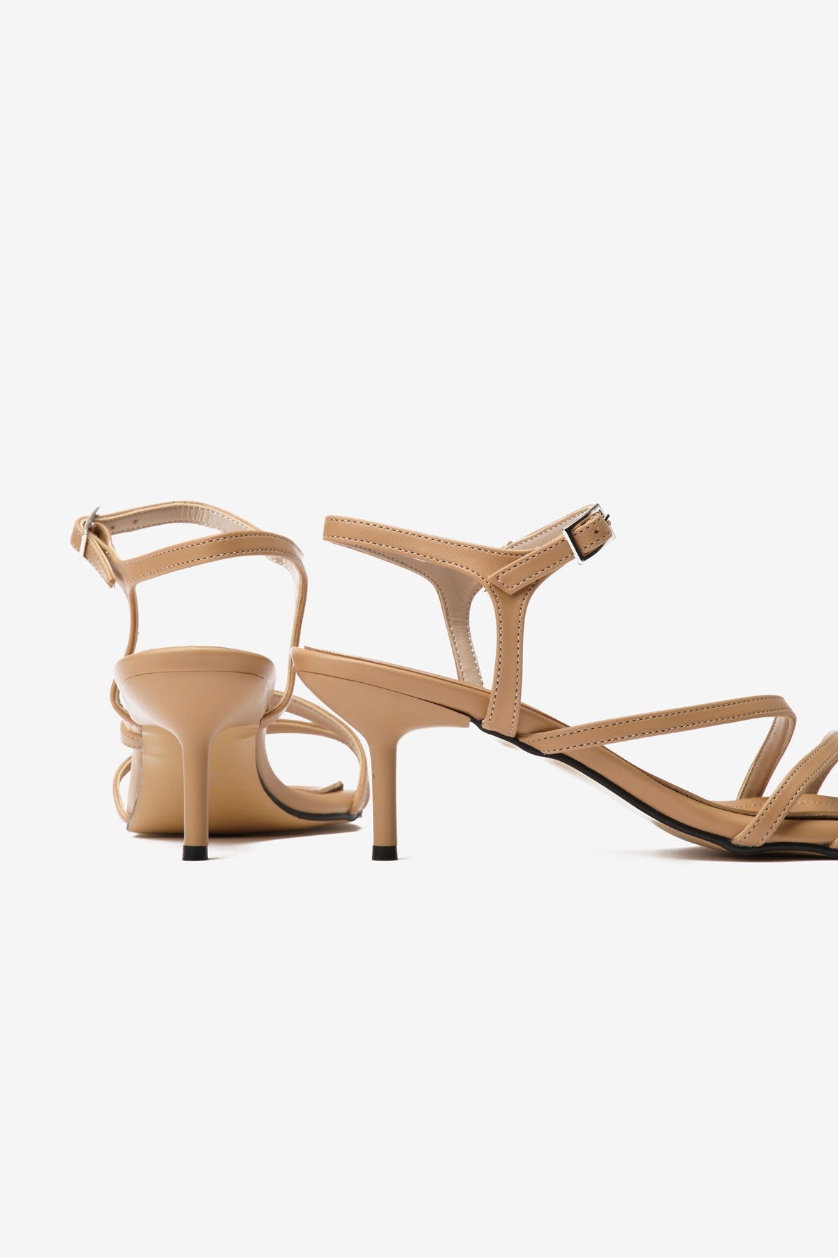 Nerissa Bej Cilt İnce Bantlı Kadın Topuklu Ayakkabı