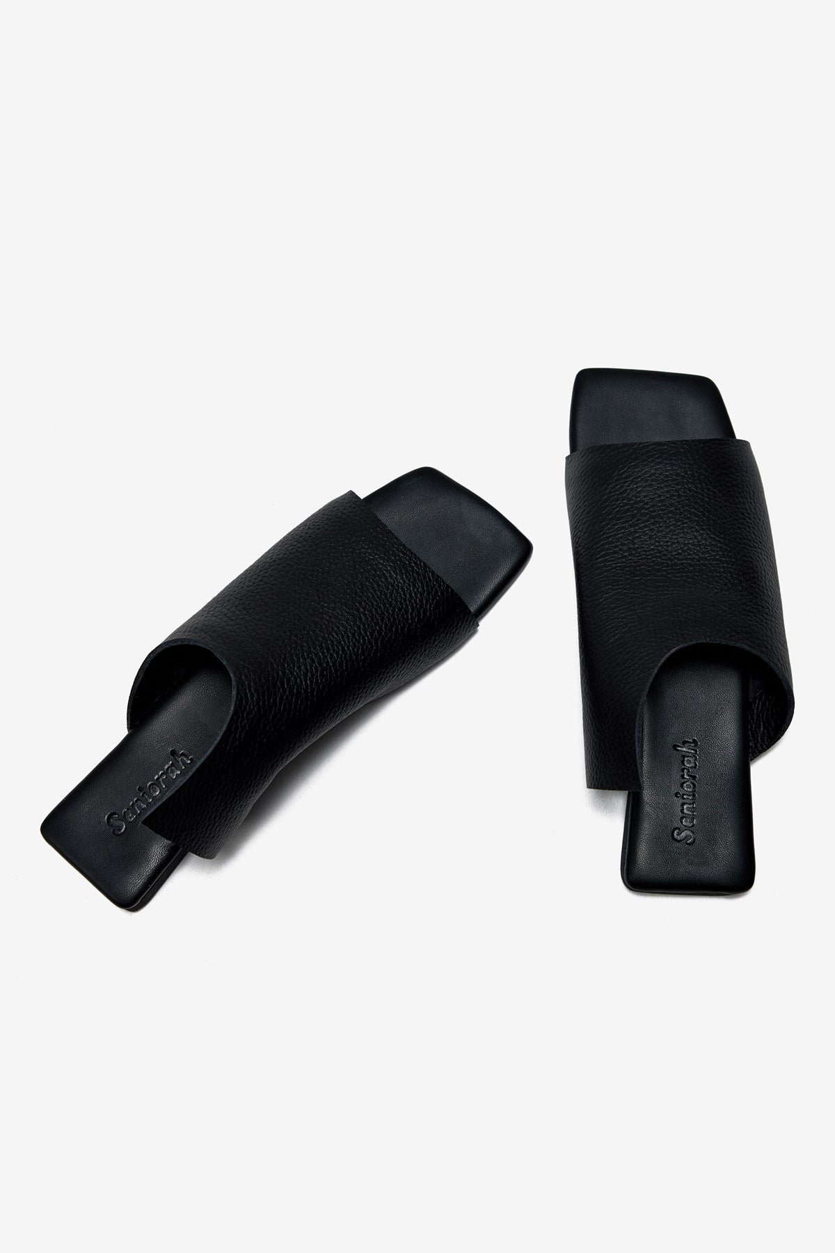 Mellow Siyah Gerçek Deri Kadın Terlik