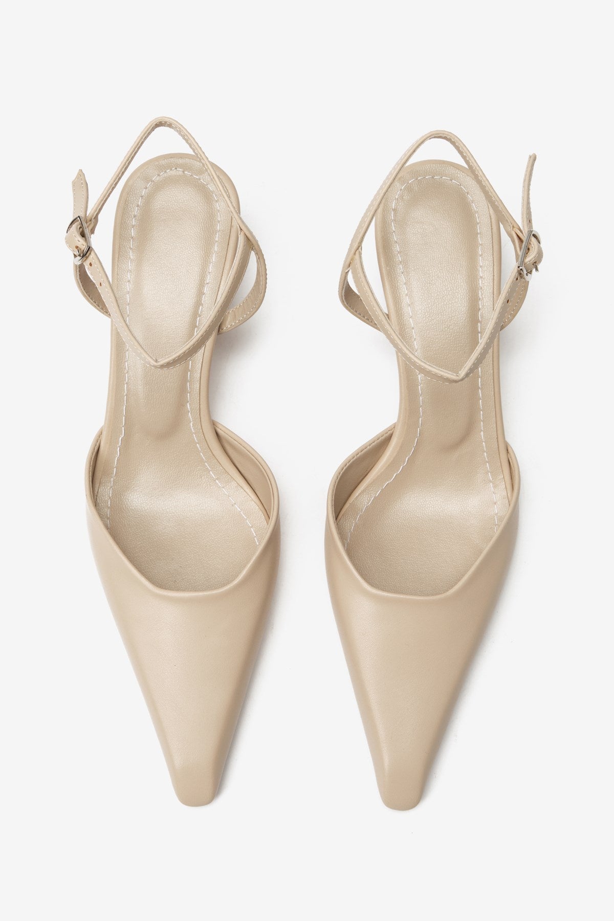 Bej Cilt Bilek Bağlı Kadın Topuklu Ayakkabı