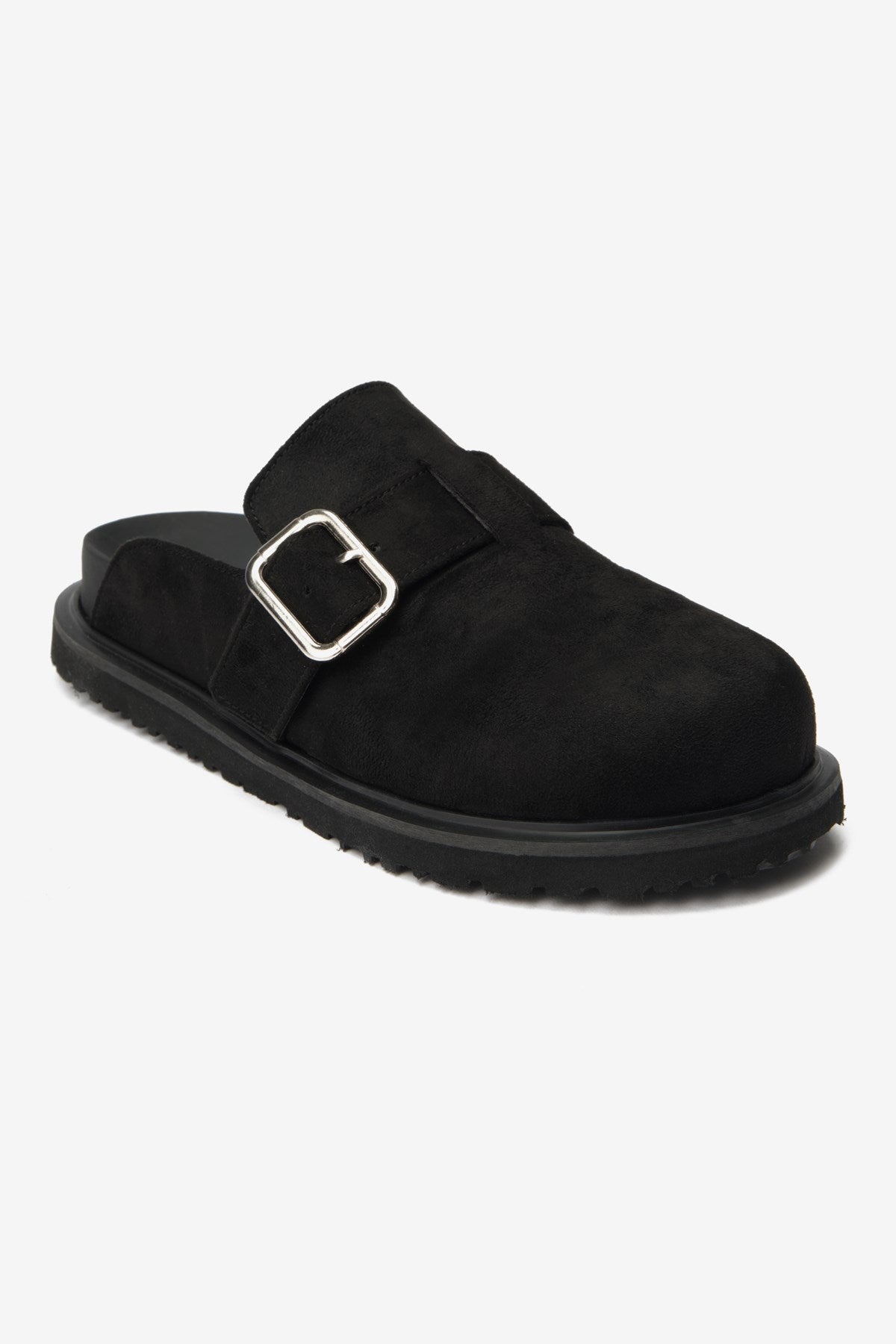 Siyah Süet Sabo Kadın Mantar Terlik