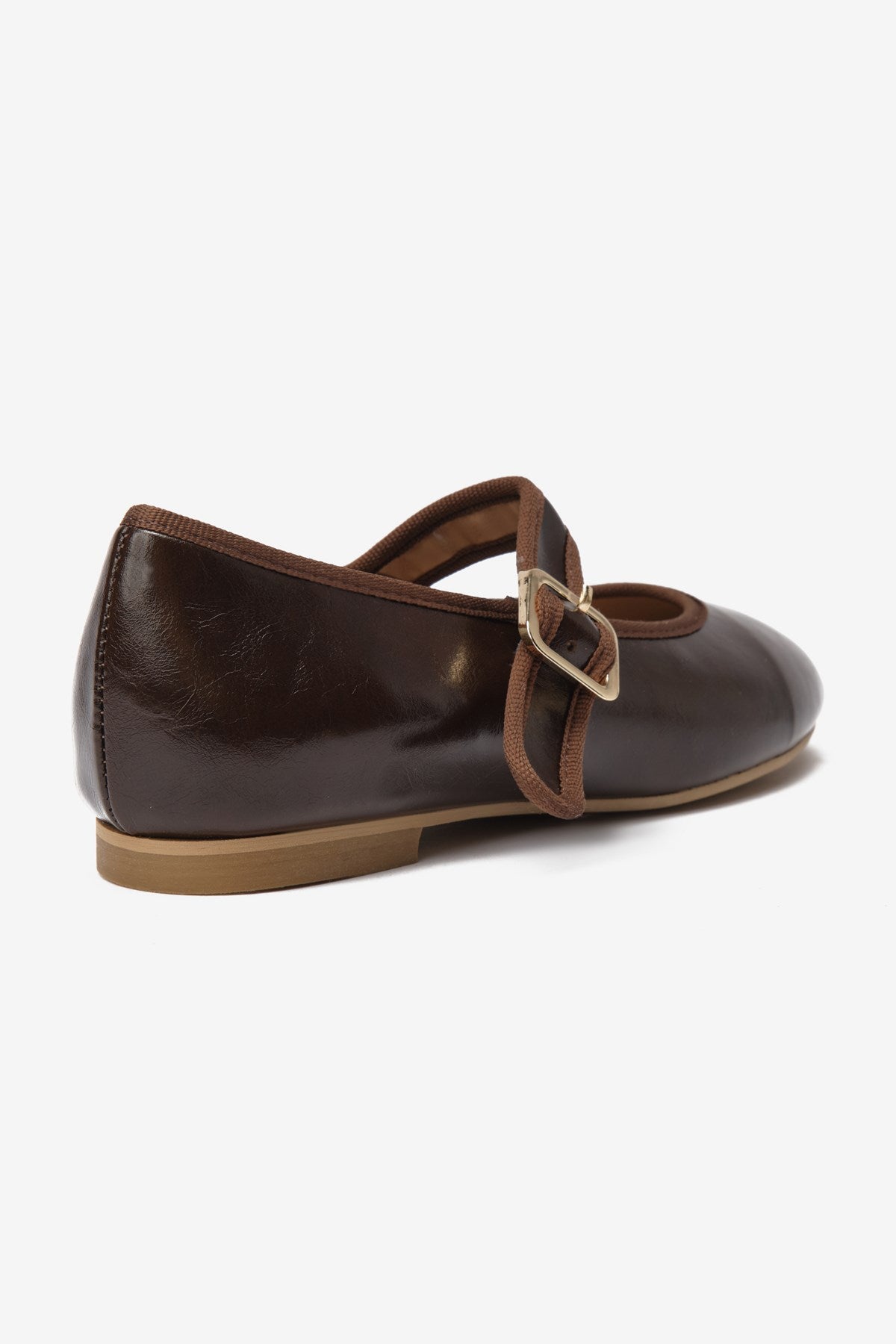 Mist Kahverengi Cilt Toka Detaylı Kalın Bantlı Kadın Babet