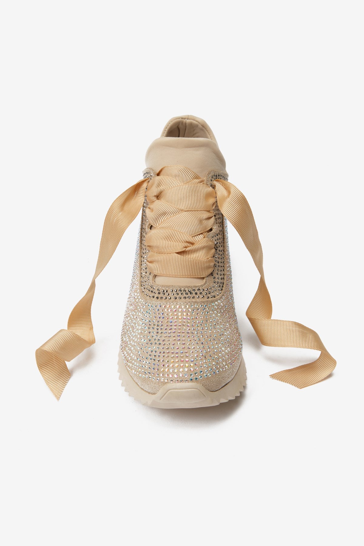 Zenna Yüksek Taban Bej Süet Kadın Spor Ayakkabı