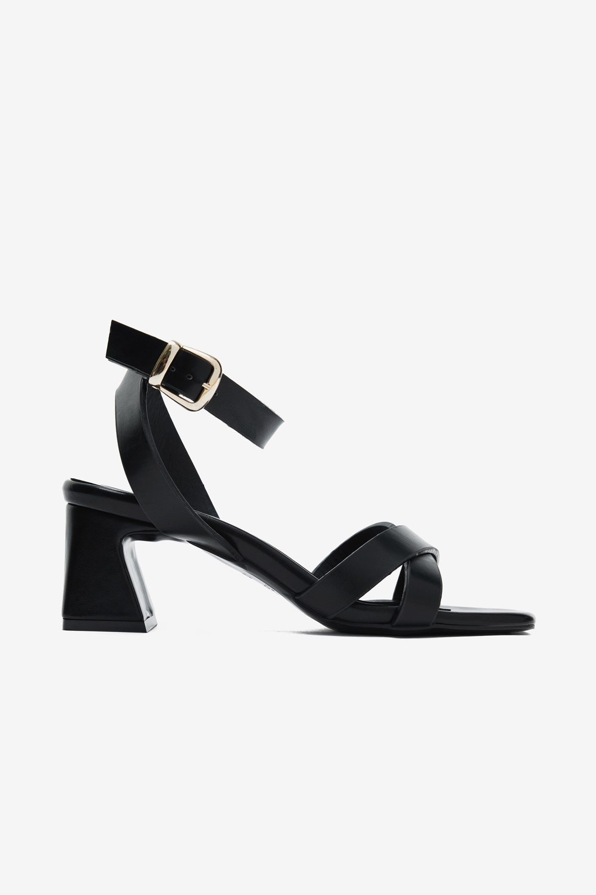 Miraluna Siyah Cilt Bilek Toka Detaylı Kadın Kalın Topuklu Ayakkabı