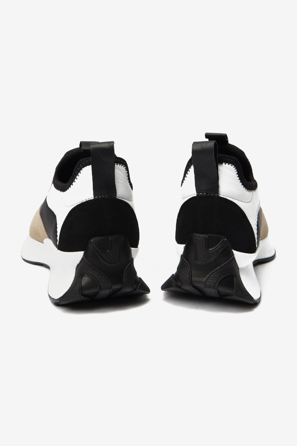 Dimity Siyah-Bej Gerçek Deri Süet Kadın Spor Ayakkabı