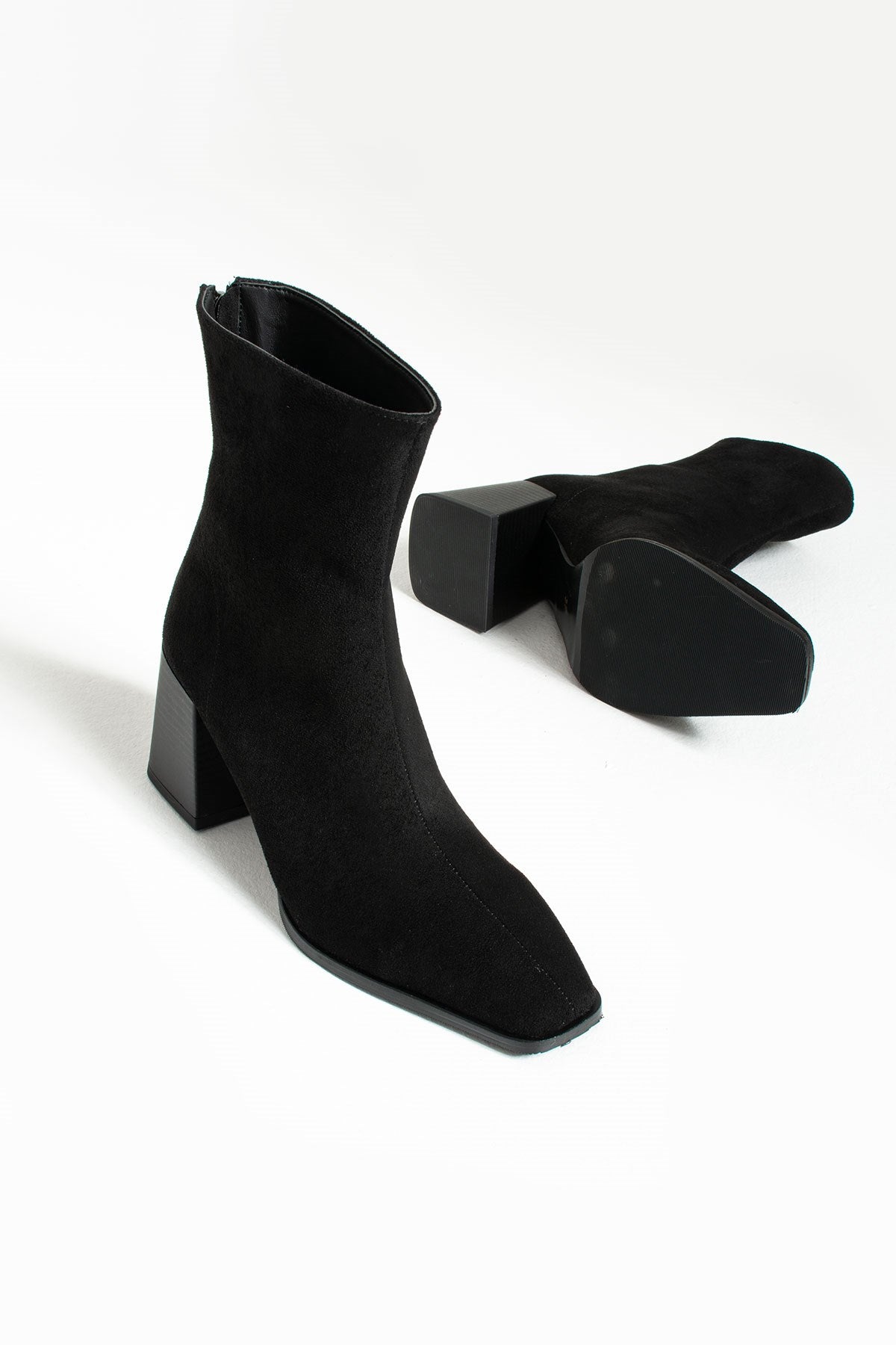 Daisy Siyah Süet Kadın Topuklu Bot
