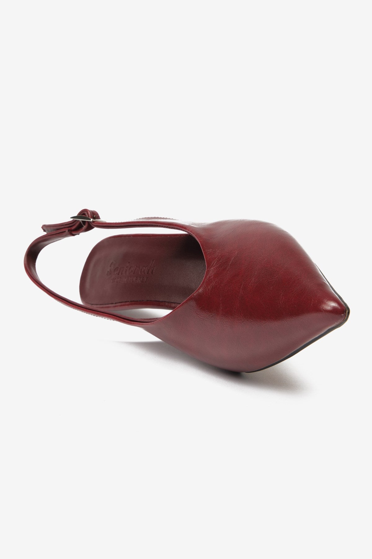 Vexta Bordo Cilt Sivri Burun Arkası Açık Kadın Topuklu Ayakkabı