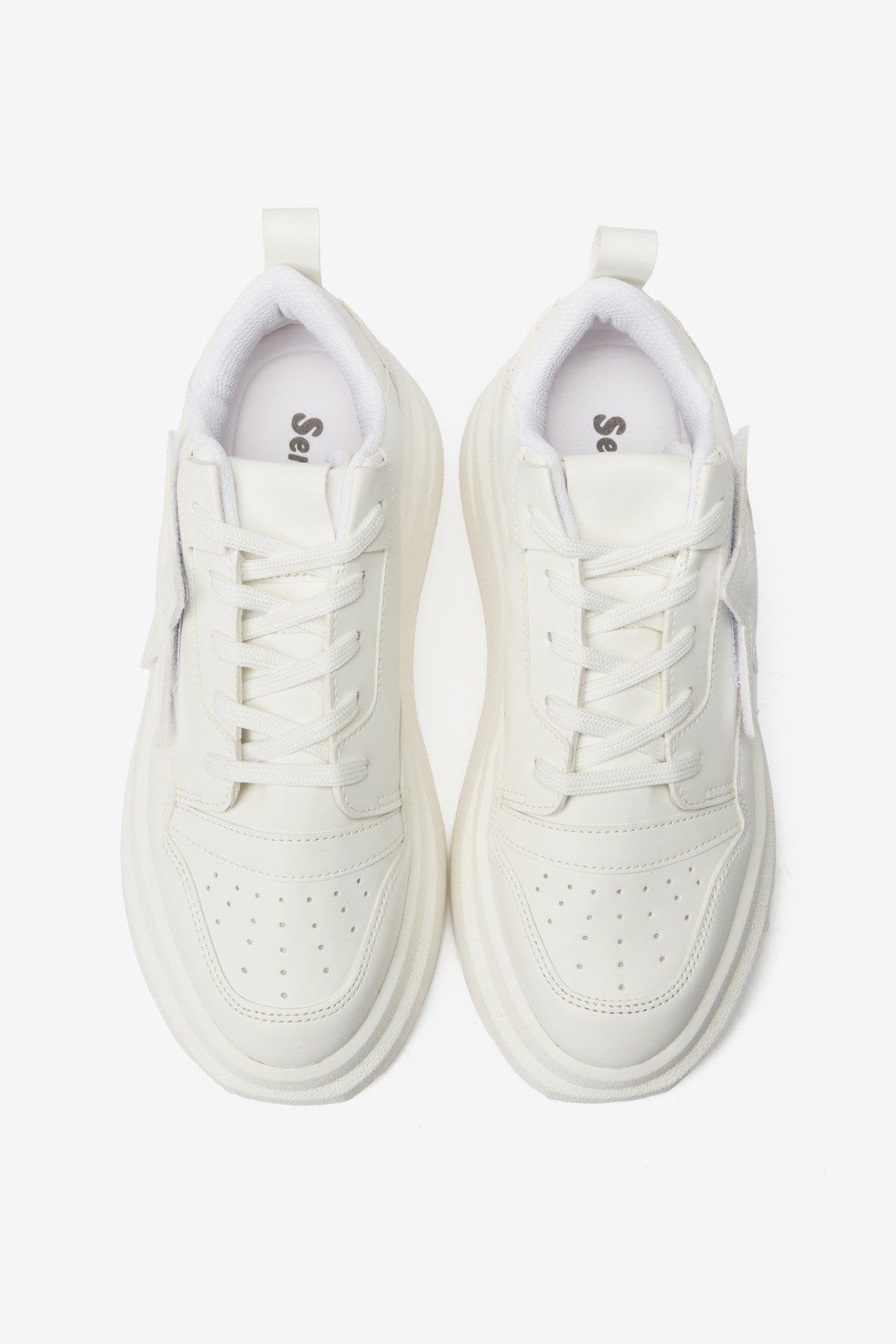 Beyaz Cilt Yıldız Desenli Kadın Spor Ayakkabı