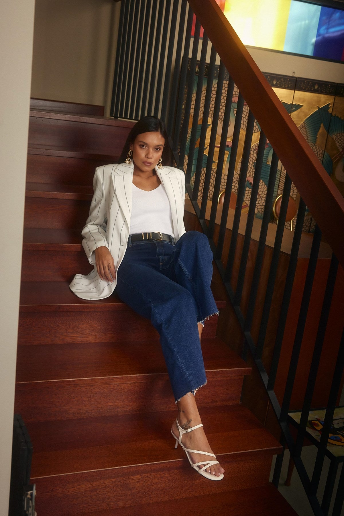 Nerissa Krem Cilt İnce Bantlı Kadın Topuklu Ayakkabı