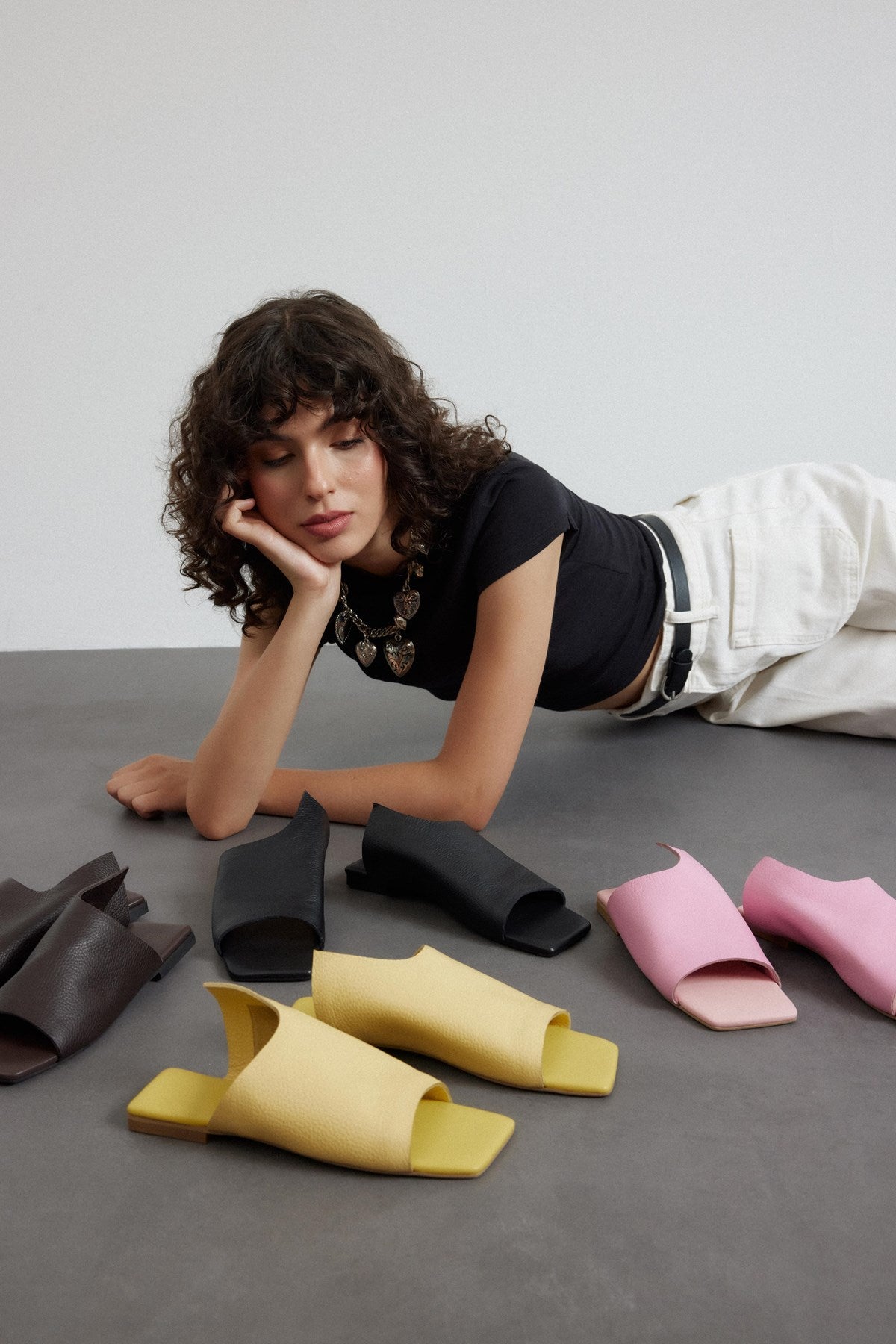 Mellow Sarı Gerçek Deri Kadın Terlik