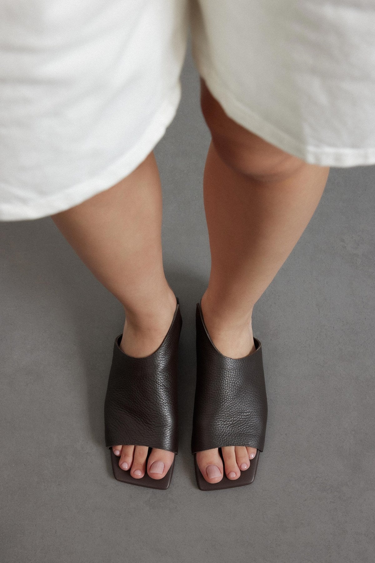 Mellow Kahverengi Gerçek Deri Kadın Terlik