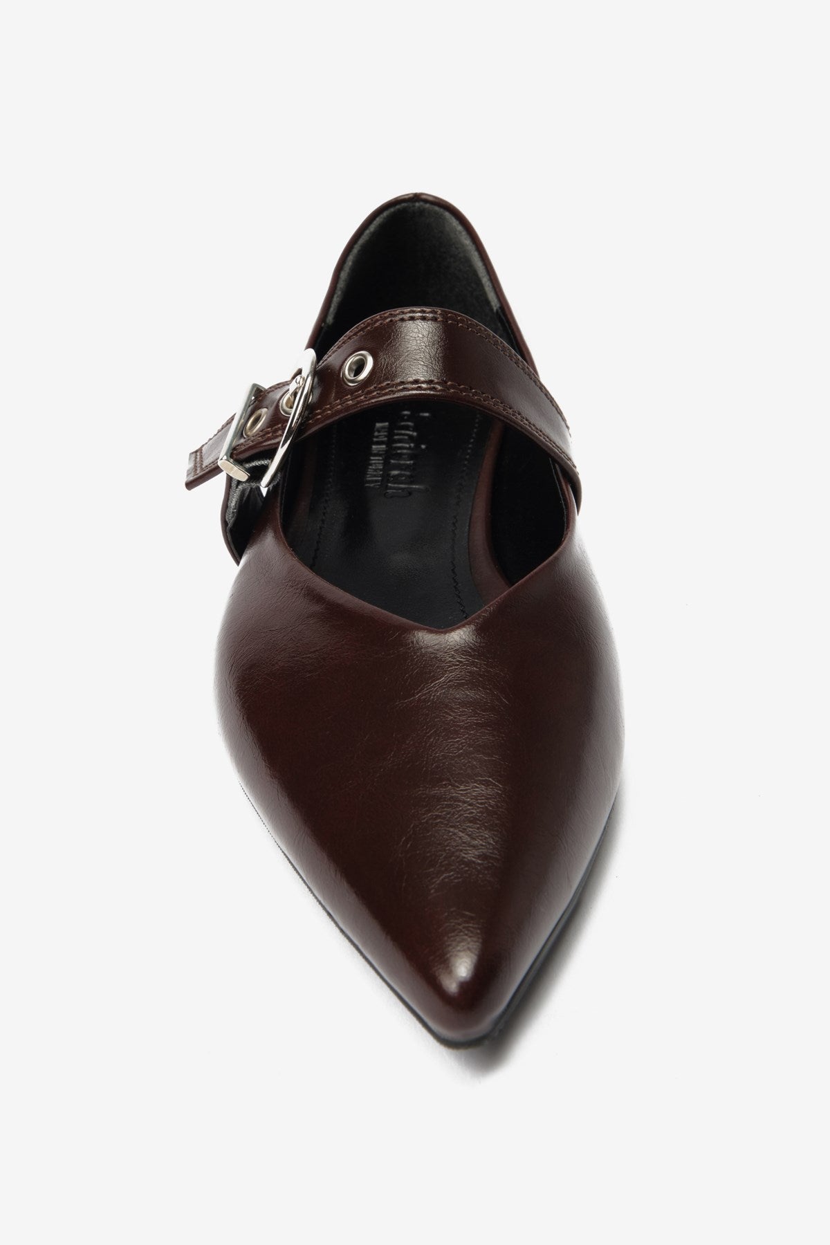 Bordo Rugan Toka Detaylı Sivri Burun Kadın Babet