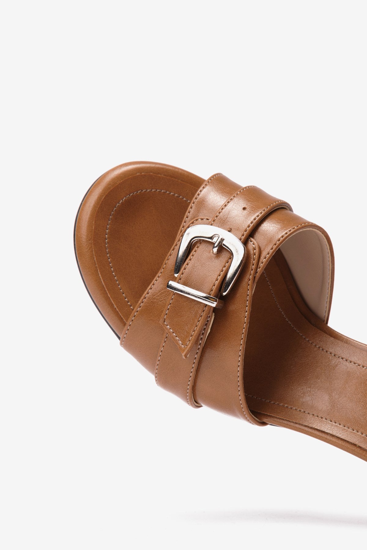 Kallia Taba Rugan Toka Detaylı Topuklu Kadın Terlik