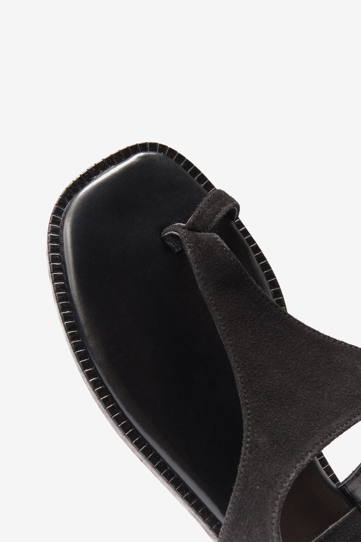 Maris Siyah Süet Parmak Arası Kadın Sandalet