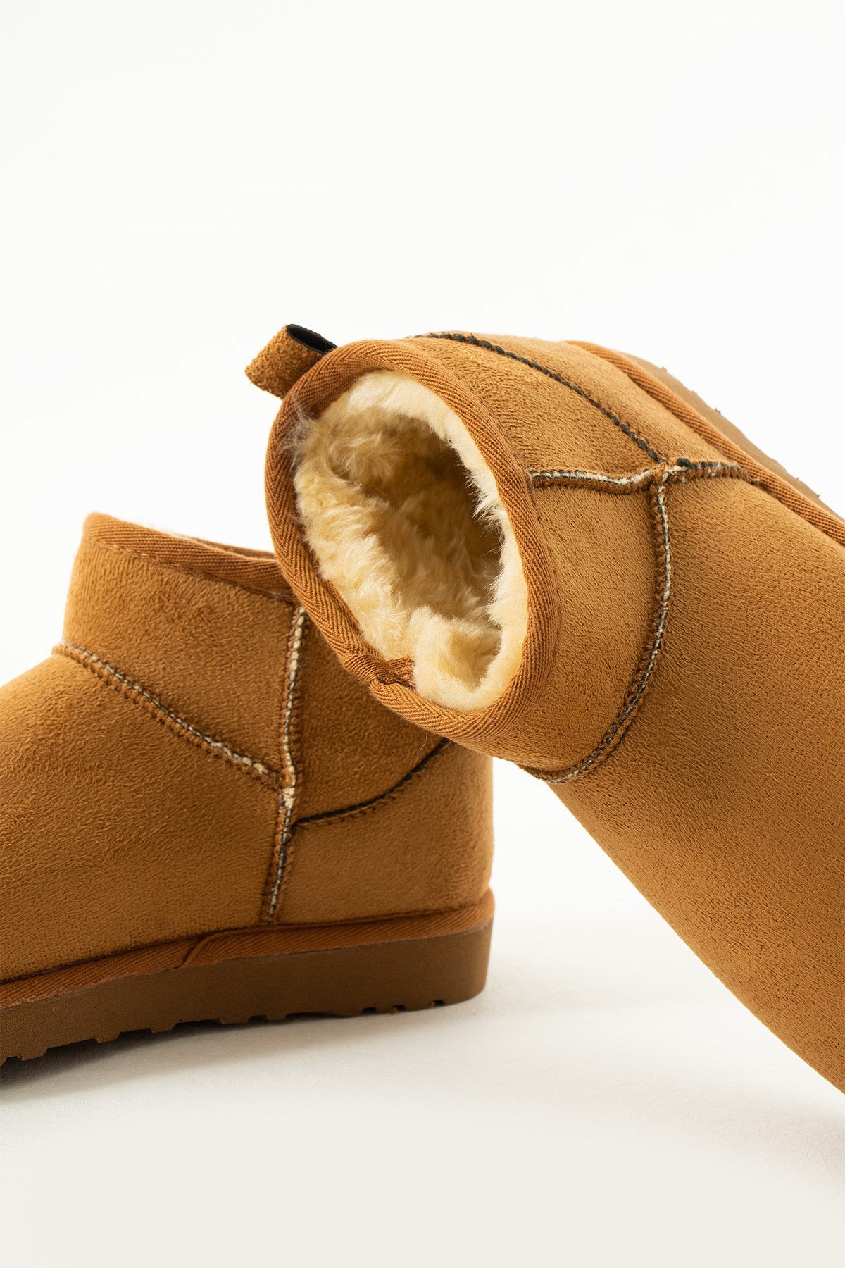 Liana Taba Süet İnce Tabanlı İçi Kürklü Kadın Bot