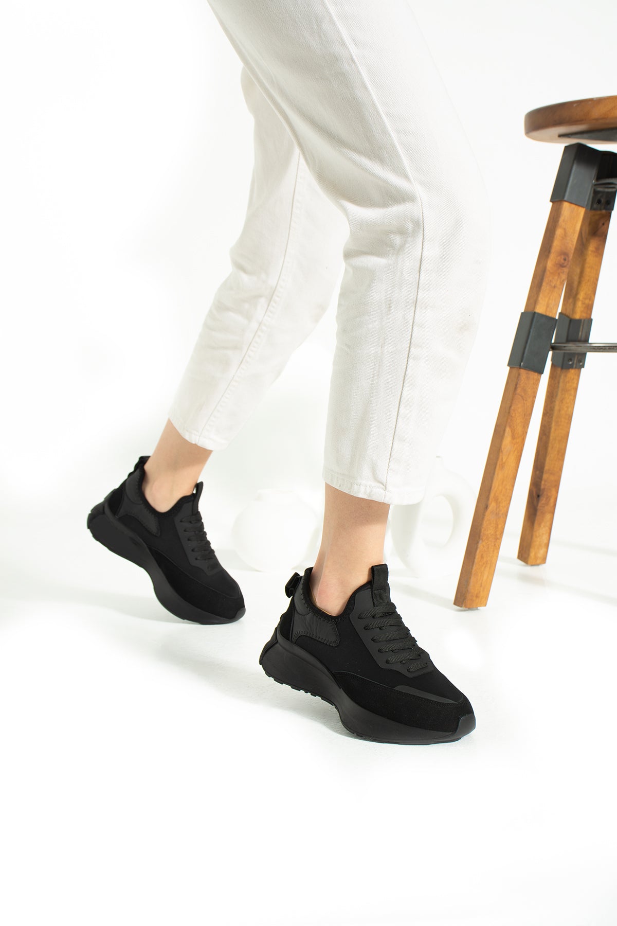 Dimity Siyah Gerçek Deri Süet Kadın Spor Ayakkabı