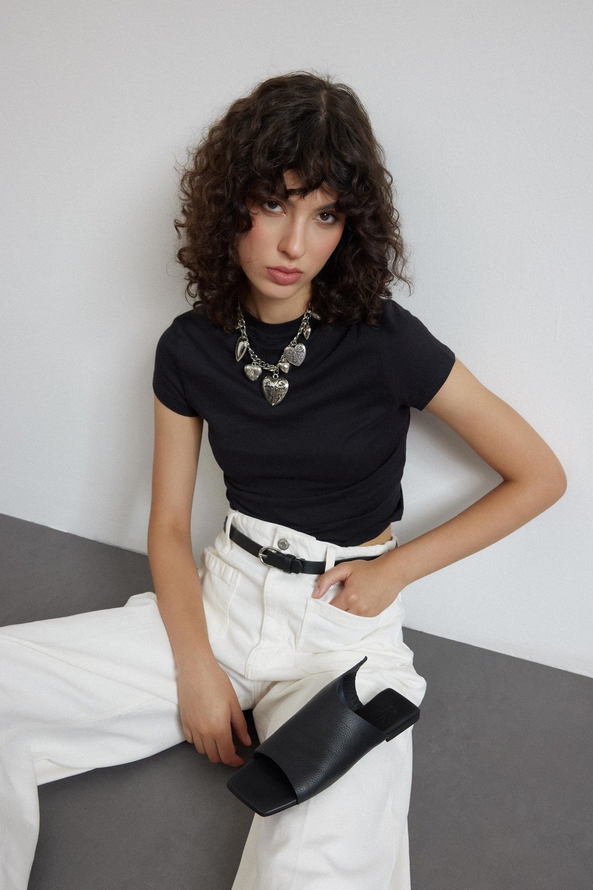 Mellow Siyah Gerçek Deri Kadın Terlik