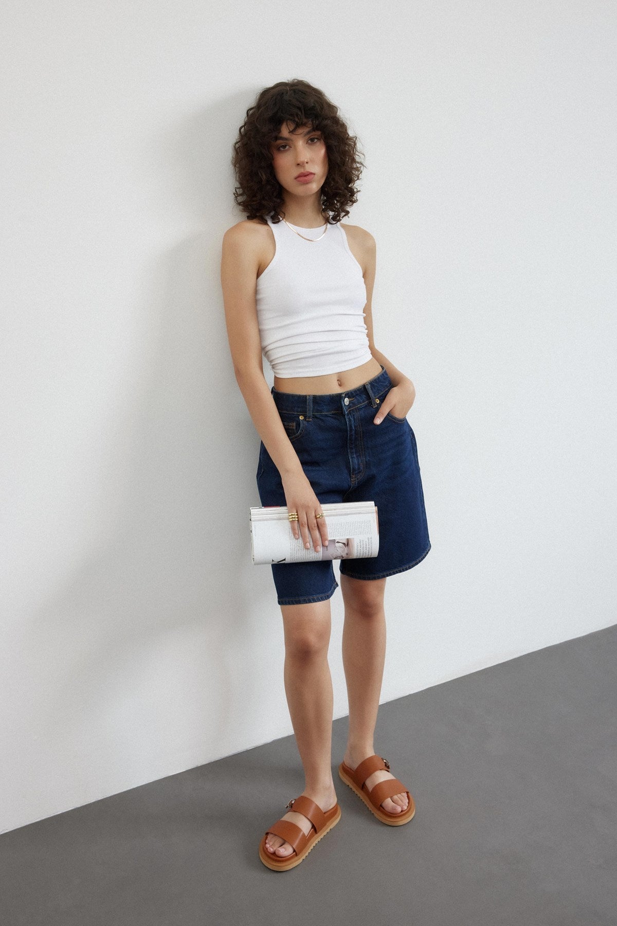 Softra Taba Cilt Kalın Bantlı Tek Toka Detaylı Kadın Terlik