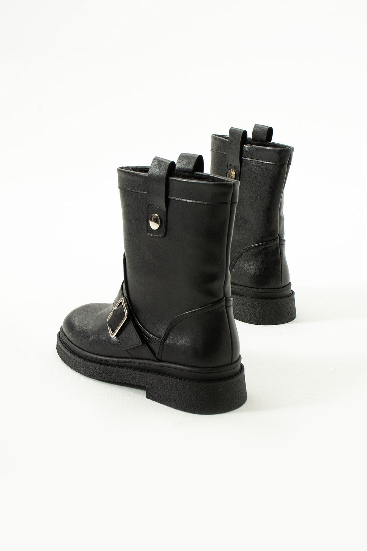 Juten Siyah Cilt İçi Peluş Kadın Bot