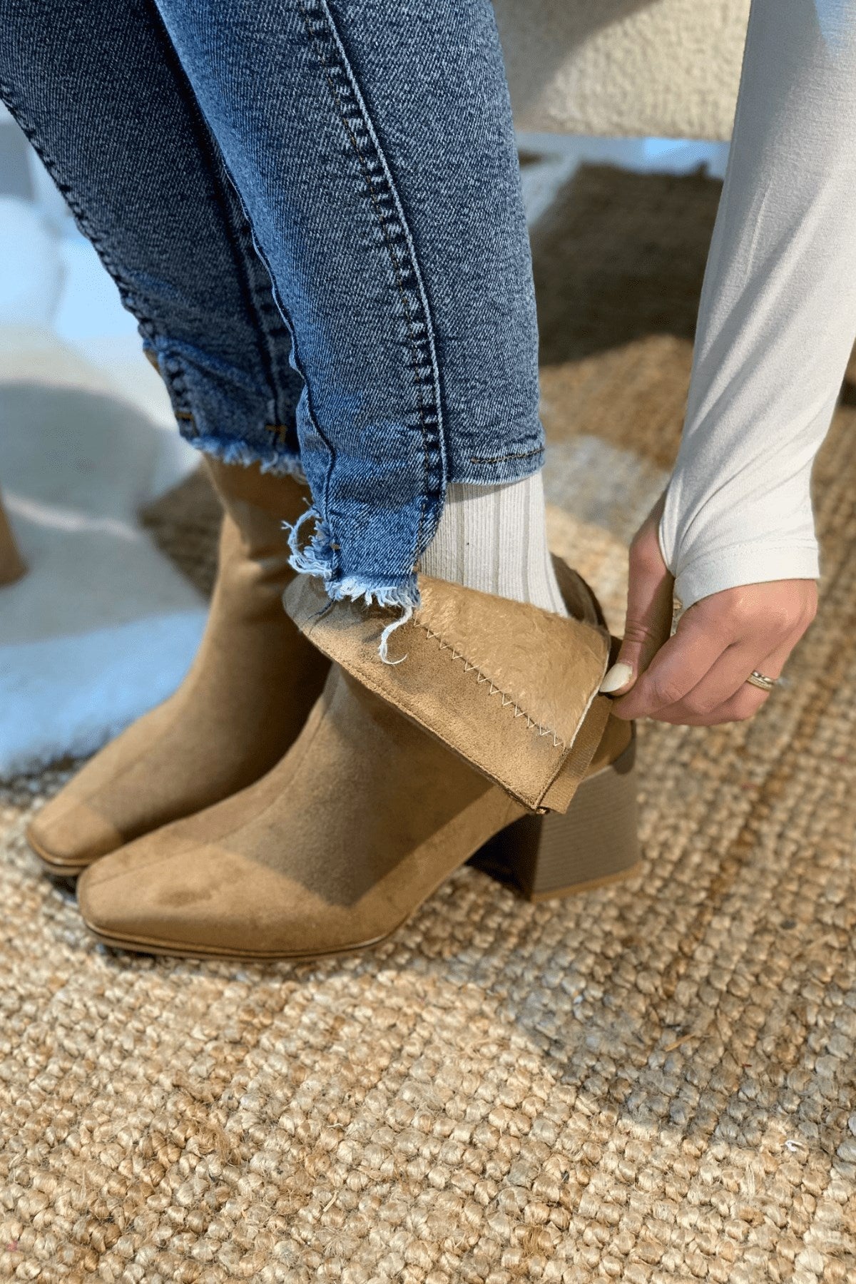 Daisy Açık-Taba Süet Kadın Topuklu Bot