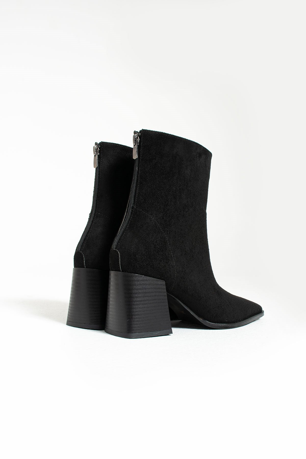 Daisy Siyah Süet Kadın Topuklu Bot
