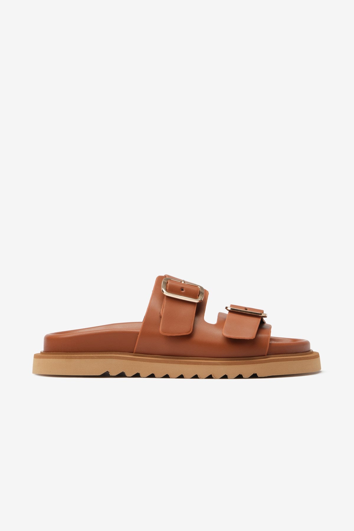 Duo Taba Cilt Çift Kalın Bantlı Kadın Terlik