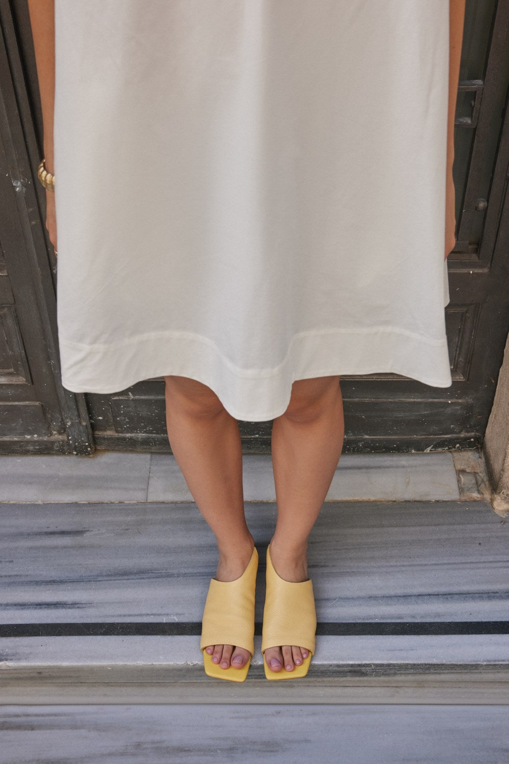 Mellow Sarı Gerçek Deri Kadın Terlik