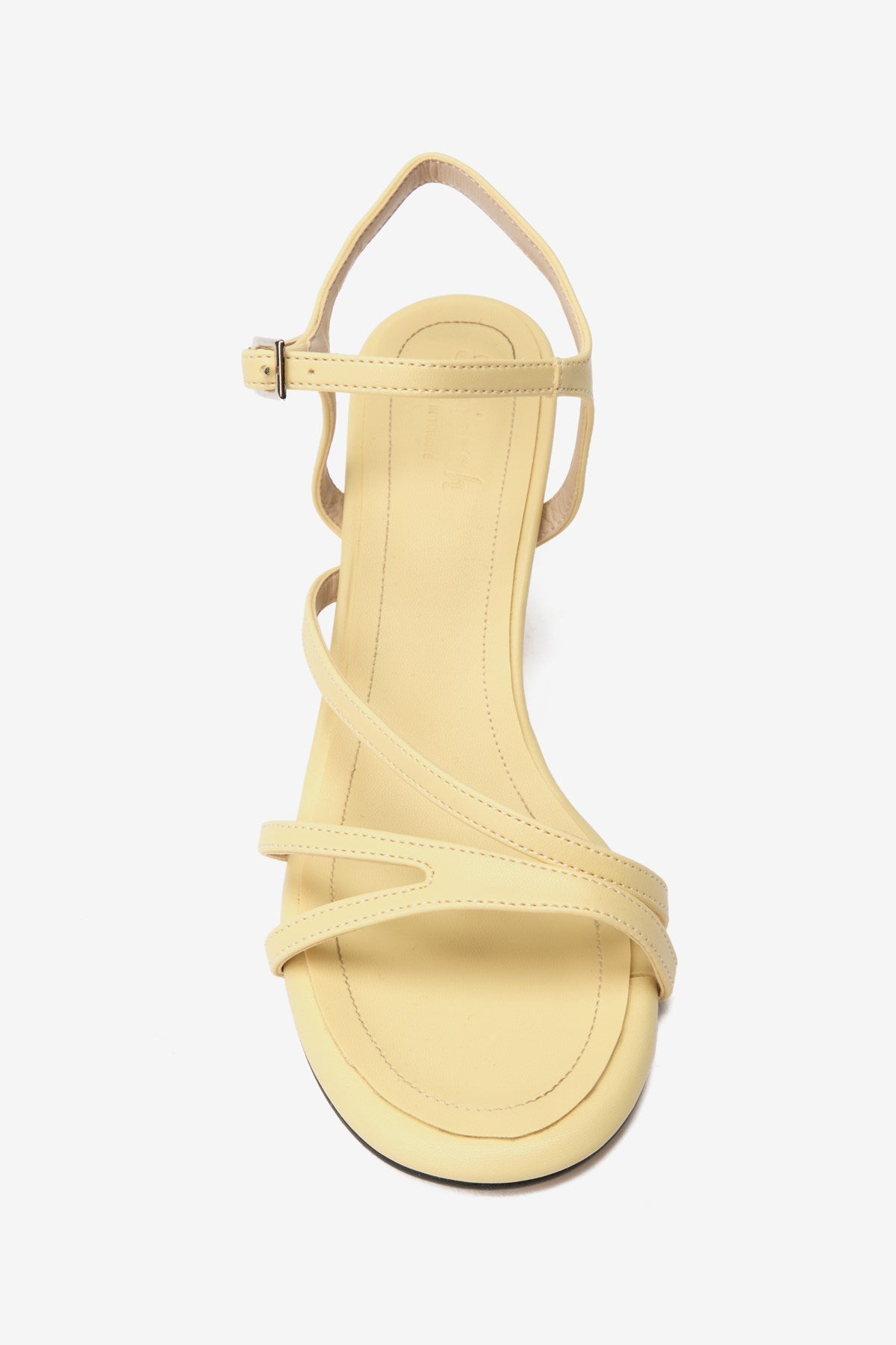 Nerissa  Sarı Cilt İnce Bantlı Kadın Topuklu Ayakkabı