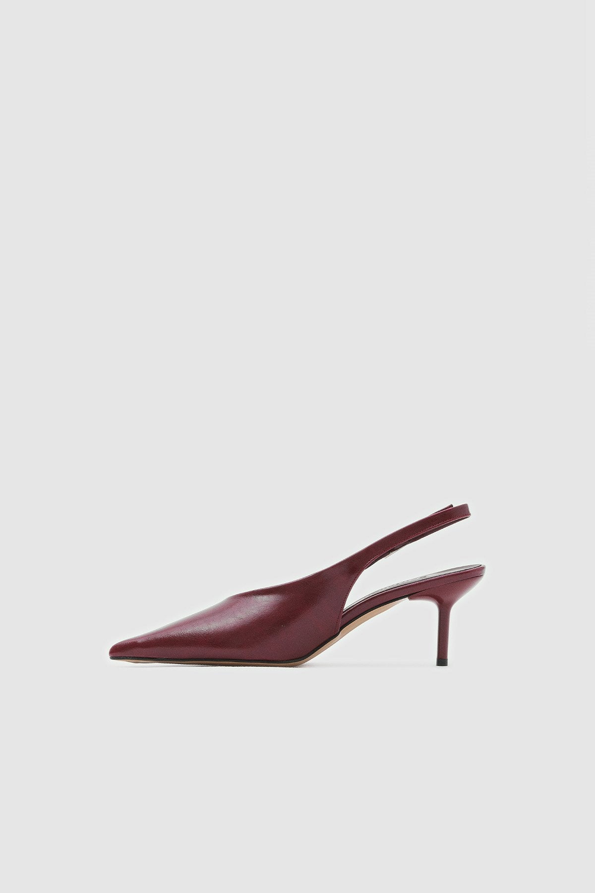 Vexta Bordo Cilt Sivri Burun Arkası Açık Kadın Topuklu Ayakkabı