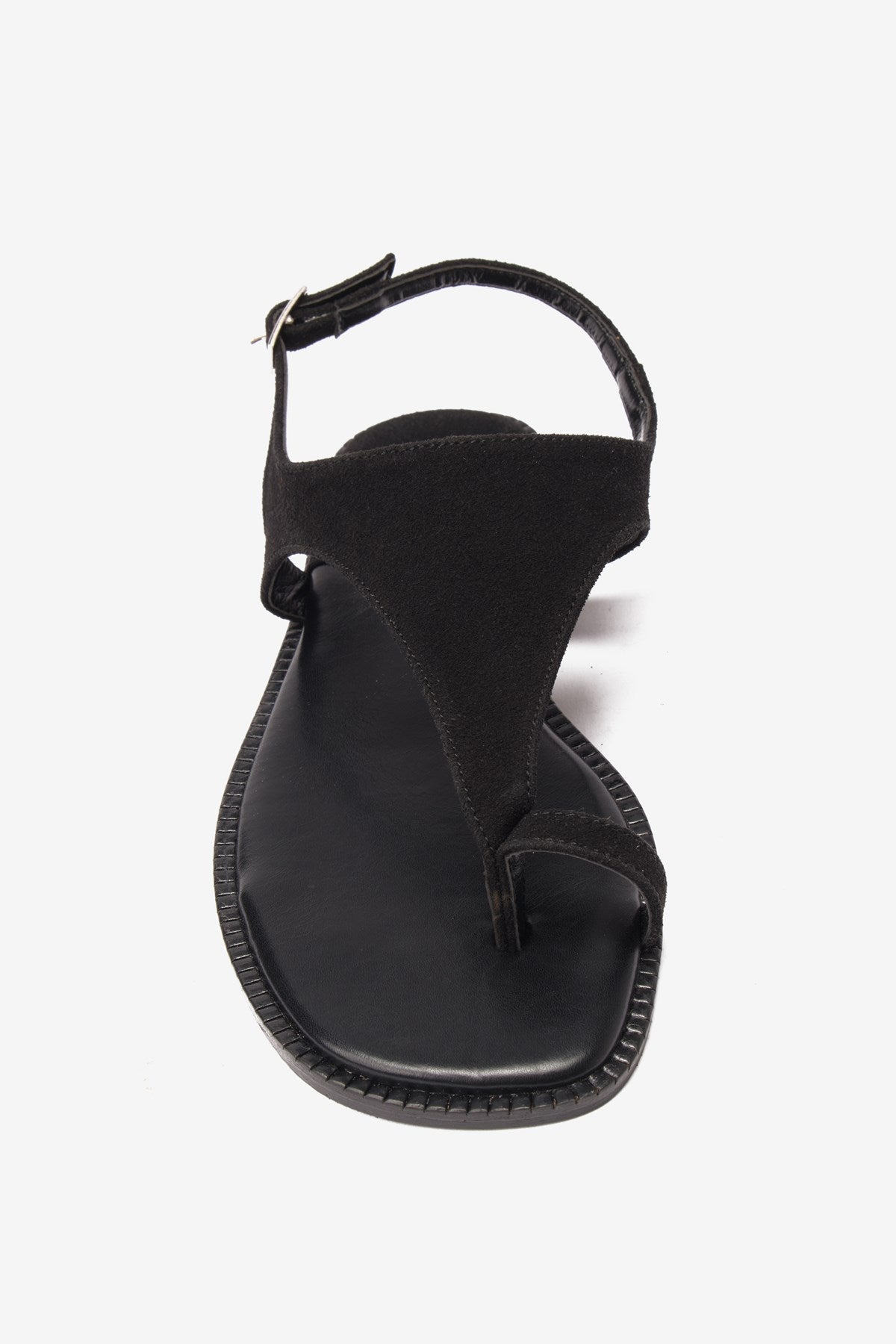 Maris Siyah Süet Parmak Arası Kadın Sandalet