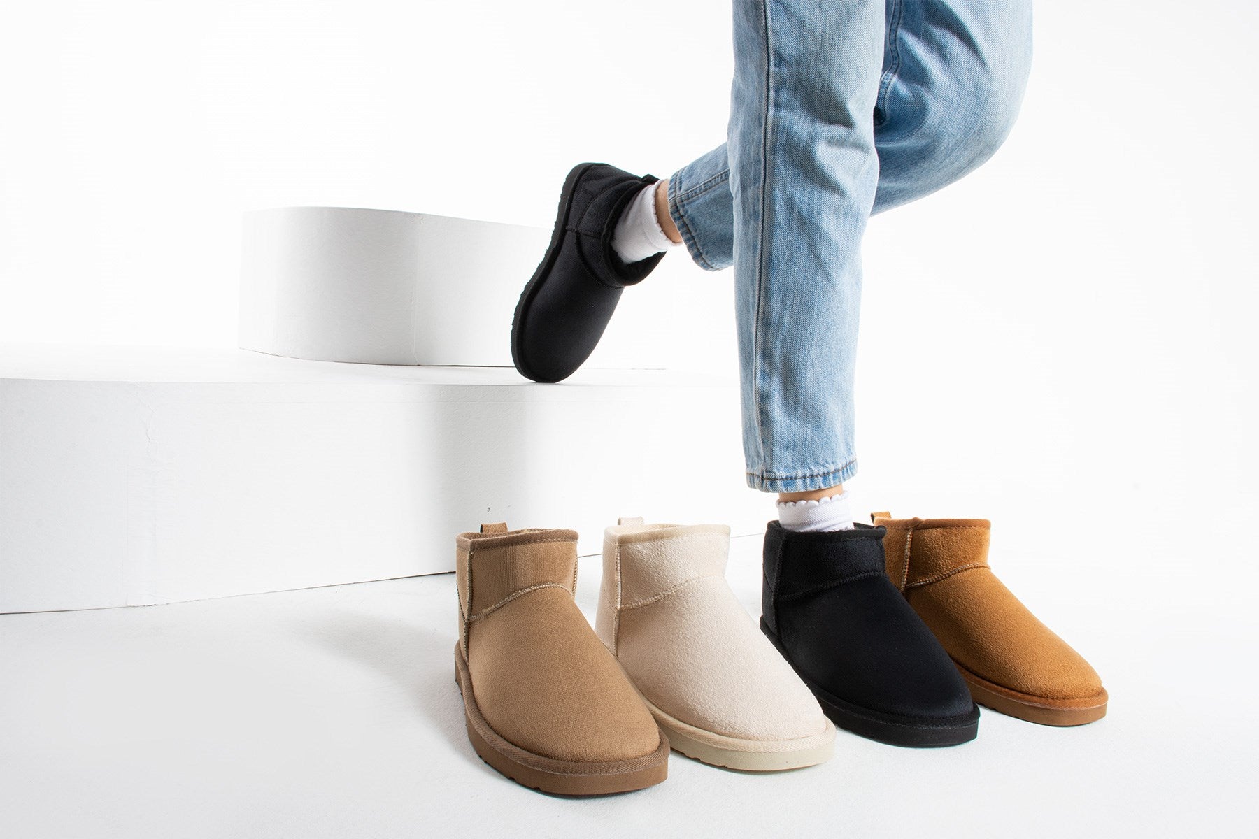 Liana Taba Süet İnce Tabanlı İçi Kürklü Kadın Bot