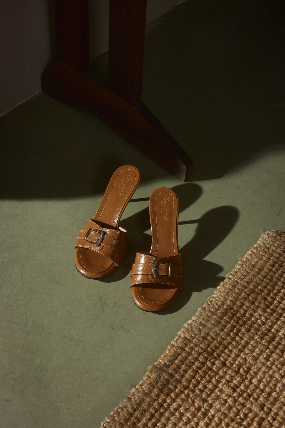 Kallia Taba Rugan Toka Detaylı Topuklu Kadın Terlik