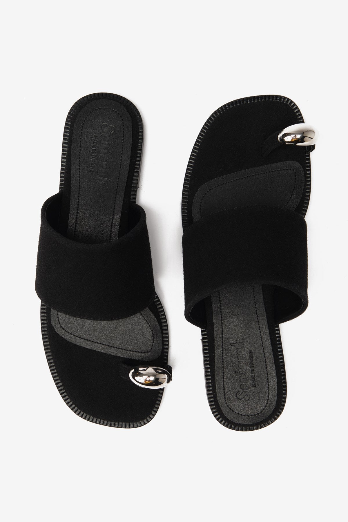 Breeze Siyah Süet Parmak Arası Kadın Terlik