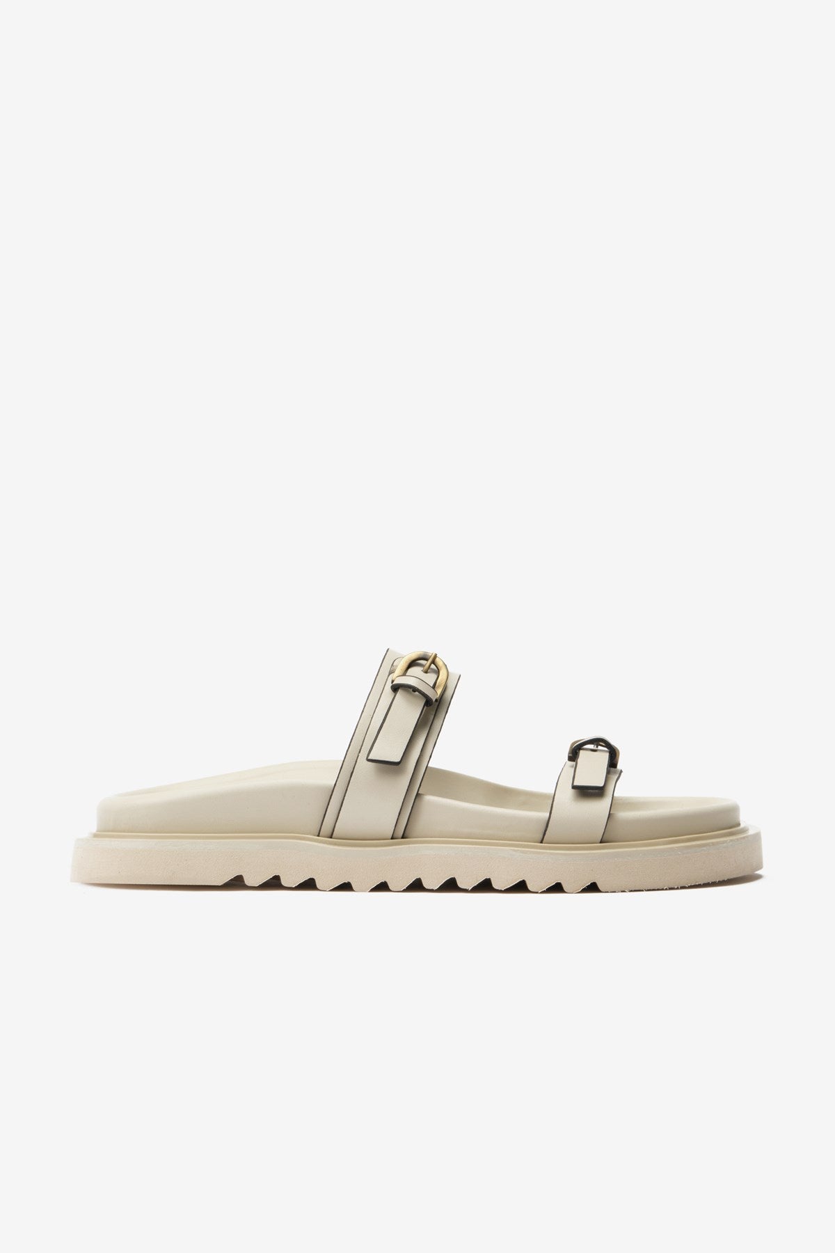 Twin Bej Cilt İnce Çift Bantlı Kadın Terlik