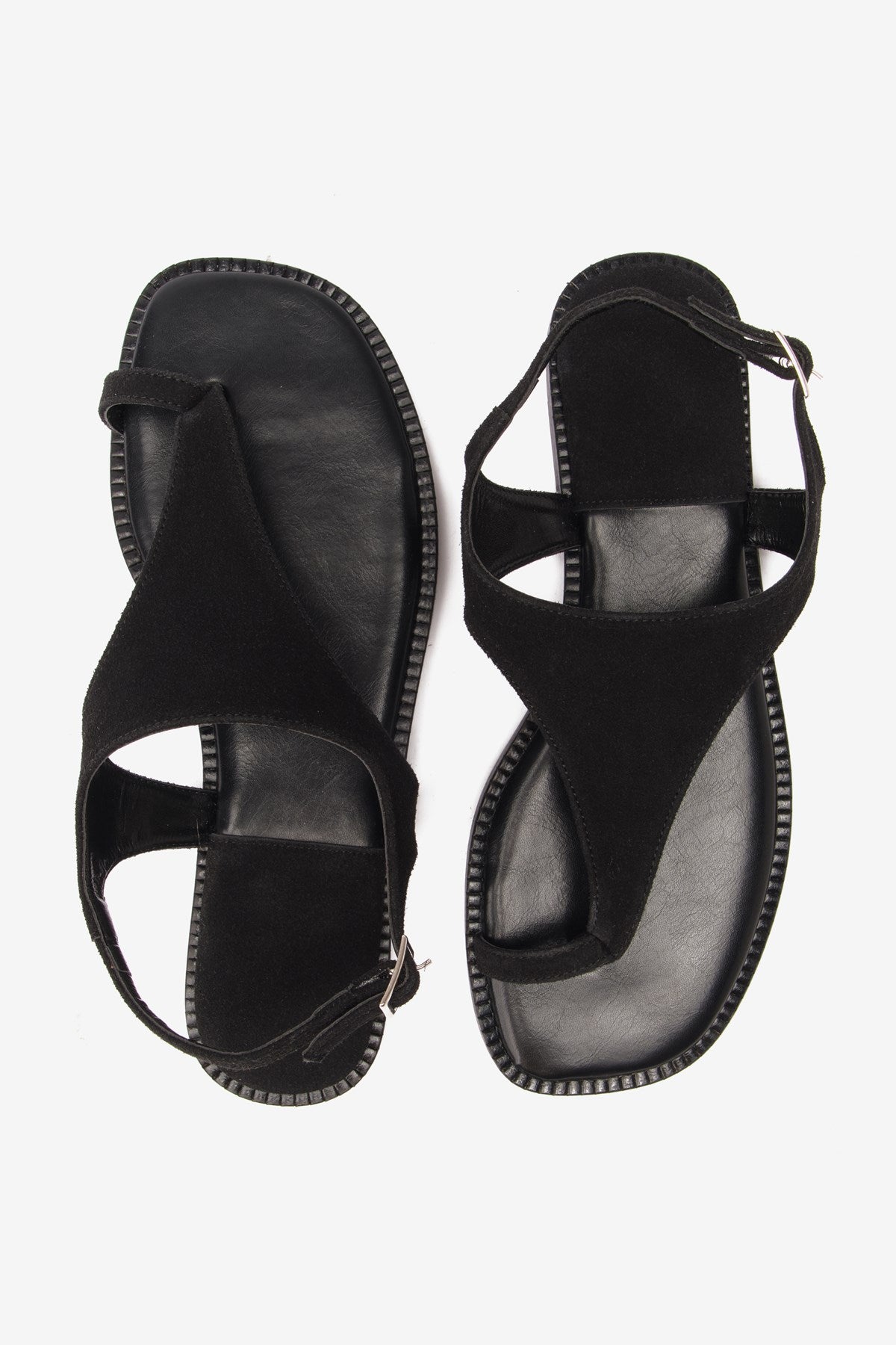 Maris Siyah Süet Parmak Arası Kadın Sandalet