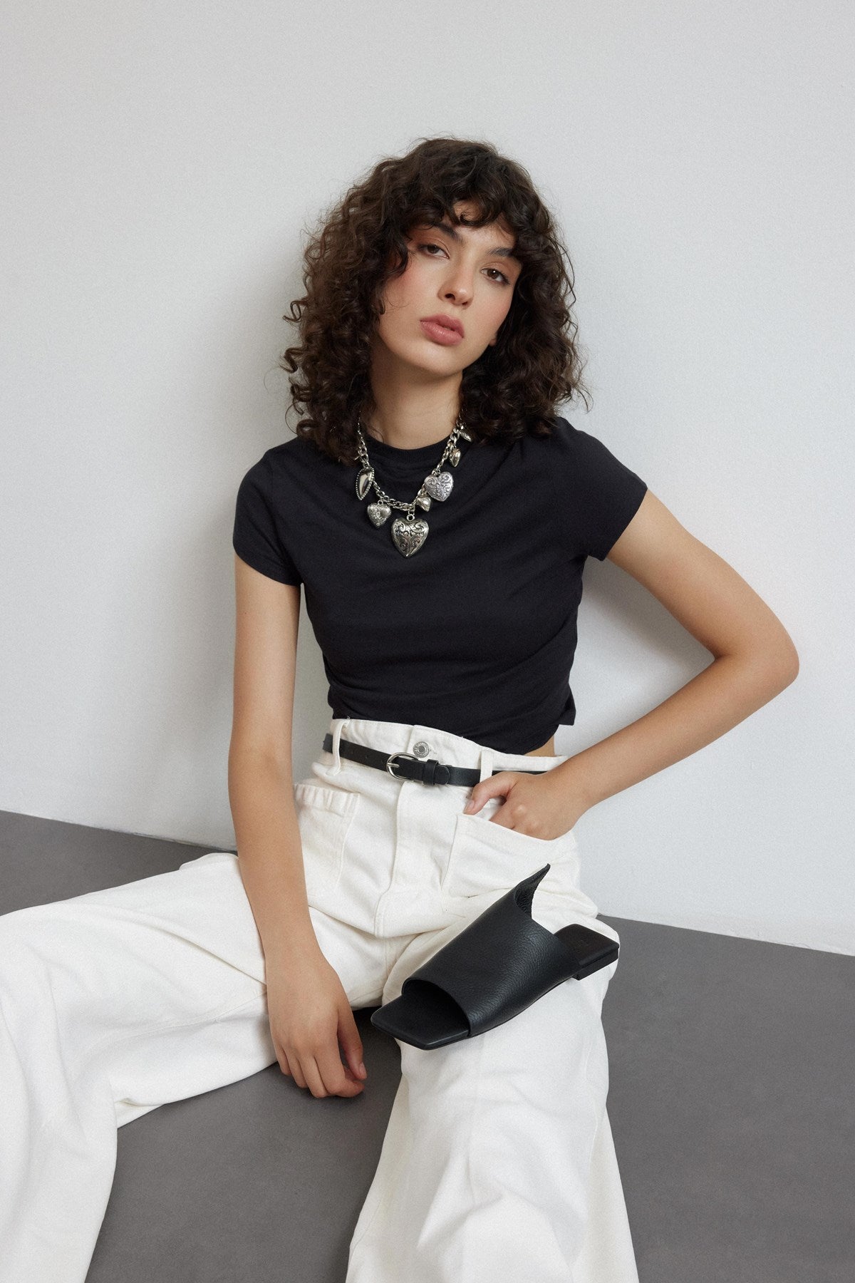 Mellow Siyah Gerçek Deri Kadın Terlik