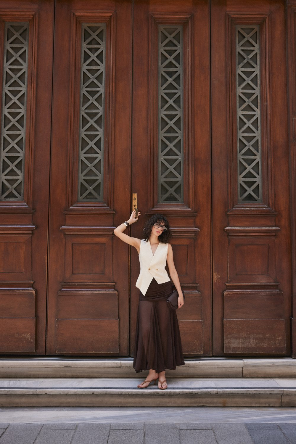 Oria Taba Süet Parmak Arası Topuklu Kadın Terlik