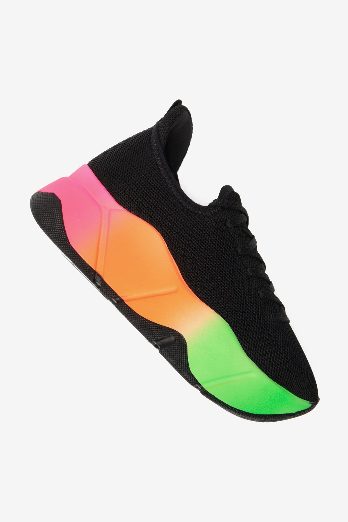 İrene Siyah-Renkli Streç File Kadın Spor Ayakkabı